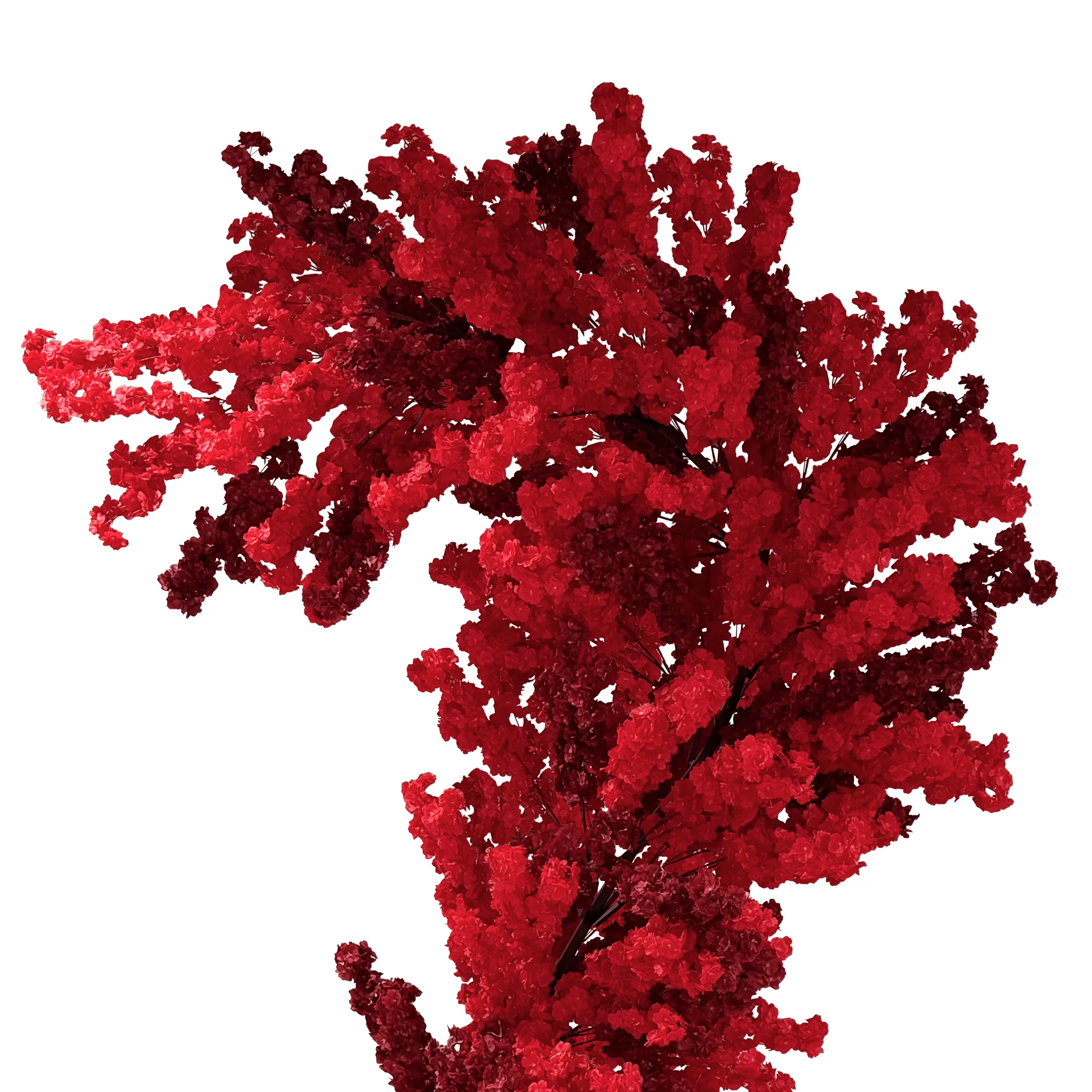 9.5ft Heart Shaped Cherry Blossom Wedding Arch Backdrop (2pc/set) - Red - Image 7
