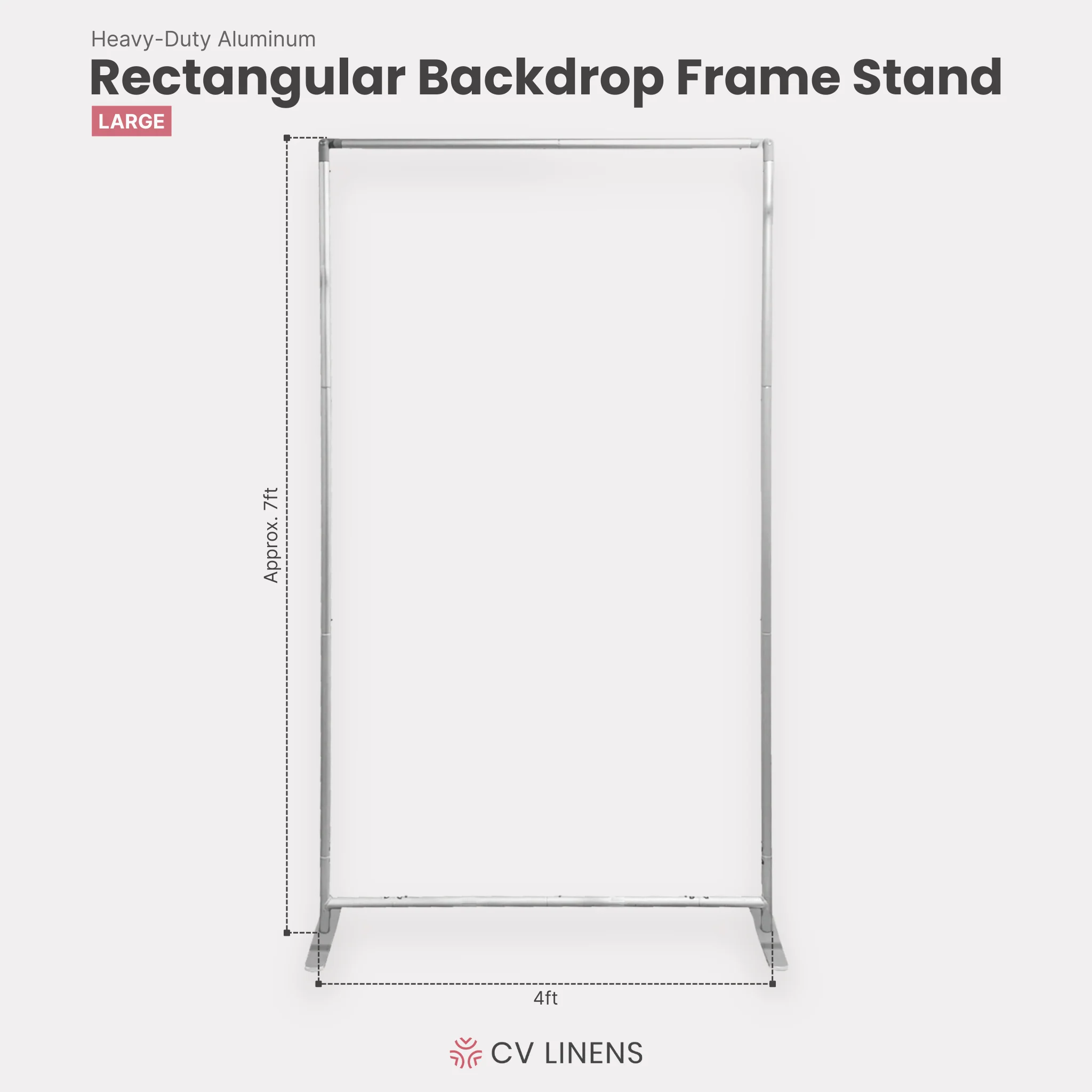 3 pc/set Heavy Duty Rectangular Backdrop Frame Stands - Silver - Image 2