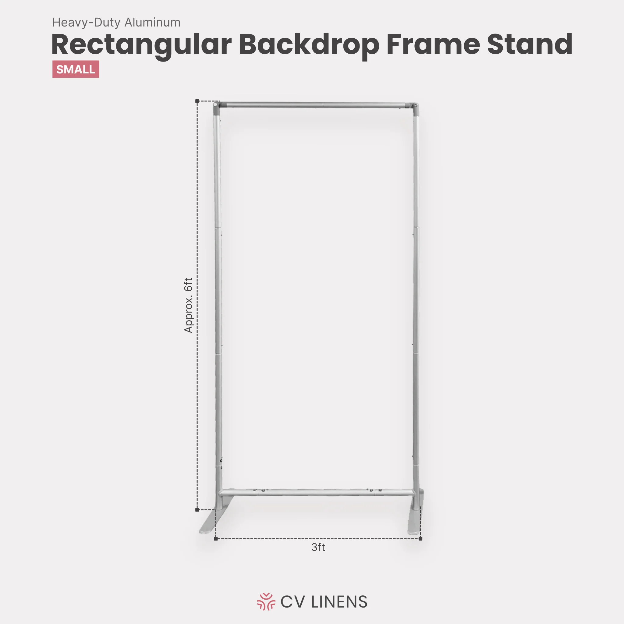 3 pc/set Heavy Duty Rectangular Backdrop Frame Stands - Silver - Image 3
