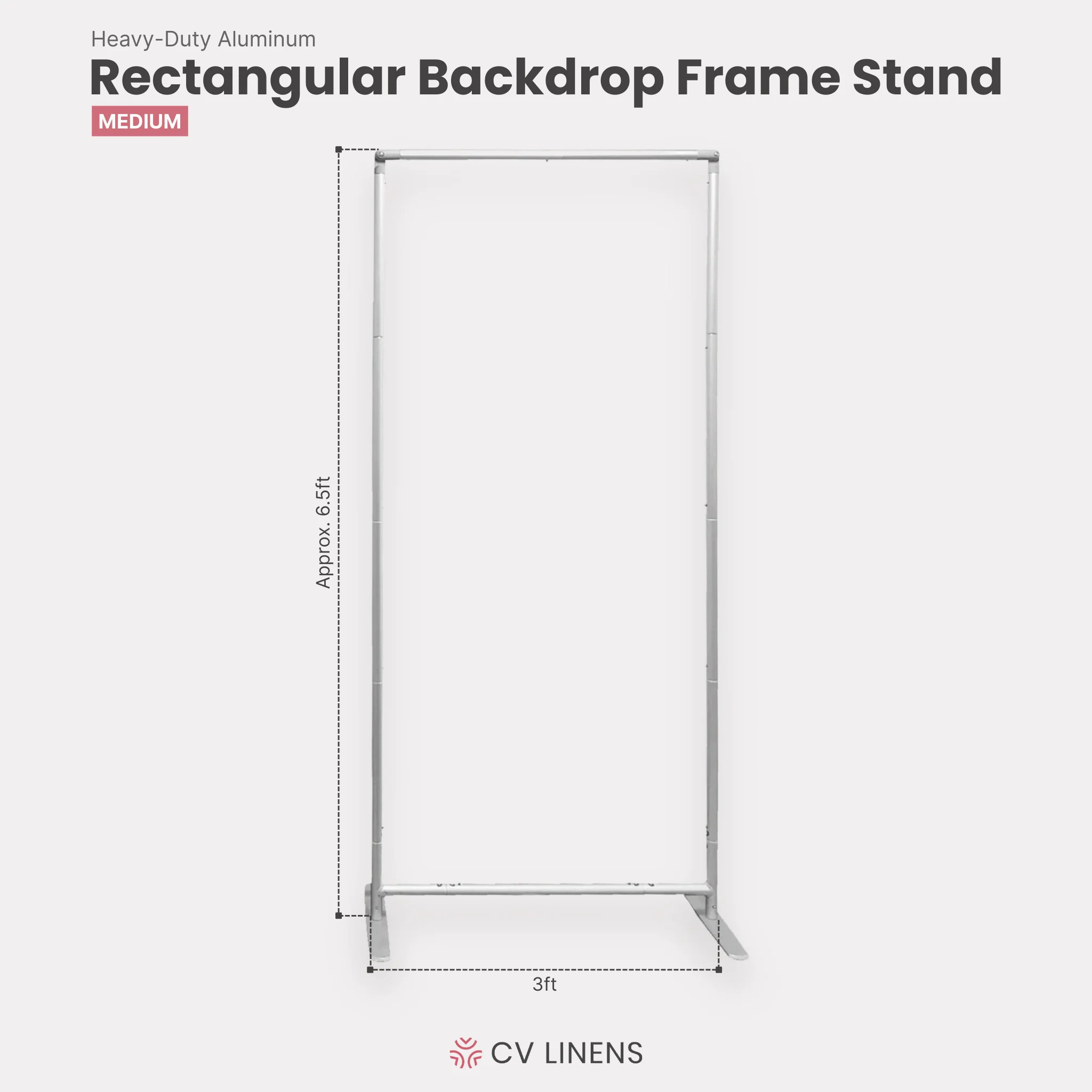 3 pc/set Heavy Duty Rectangular Backdrop Frame Stands - Silver - Image 4