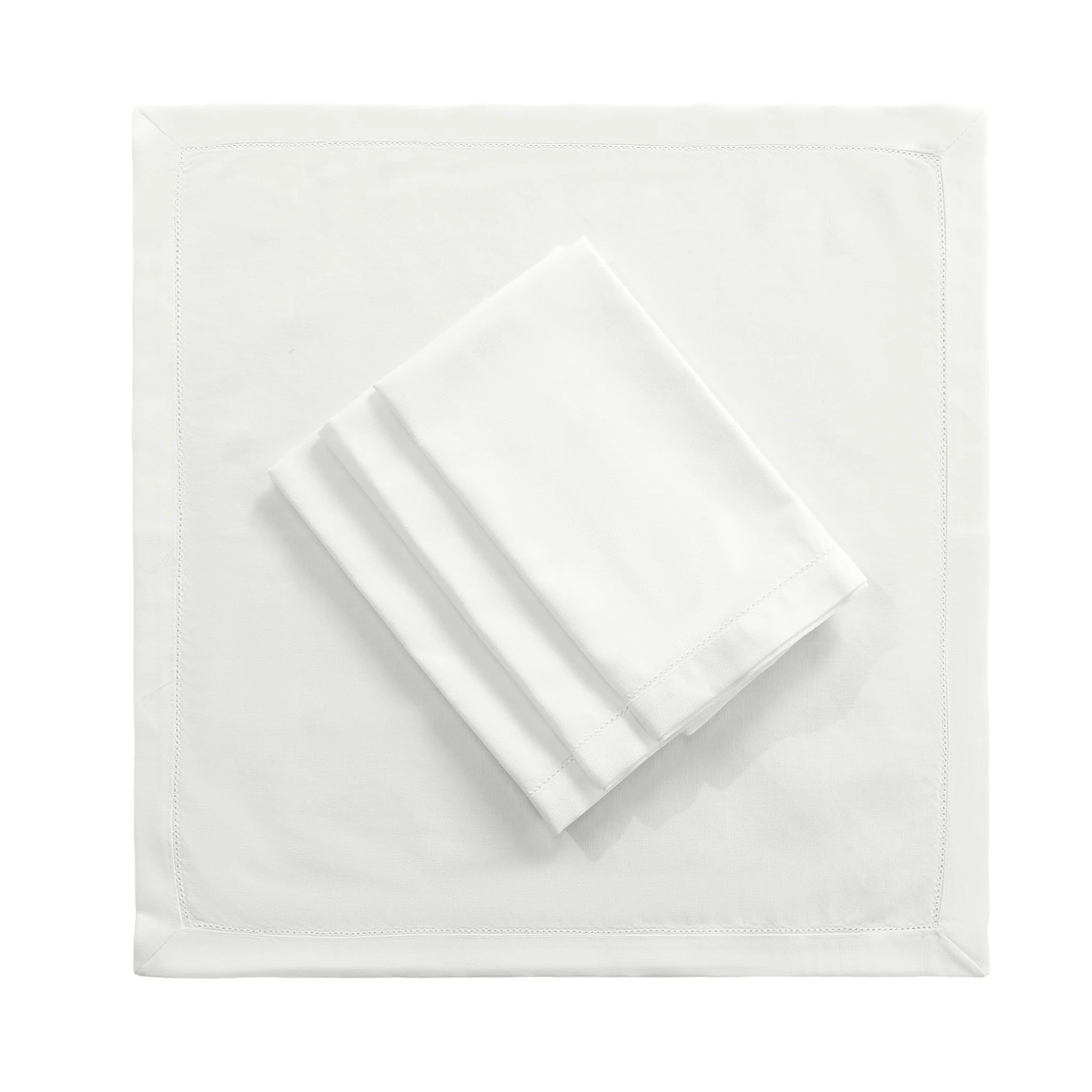 Ivory Hemstitch Linen Napkins 20"x20" (Set of 4) - Image 2