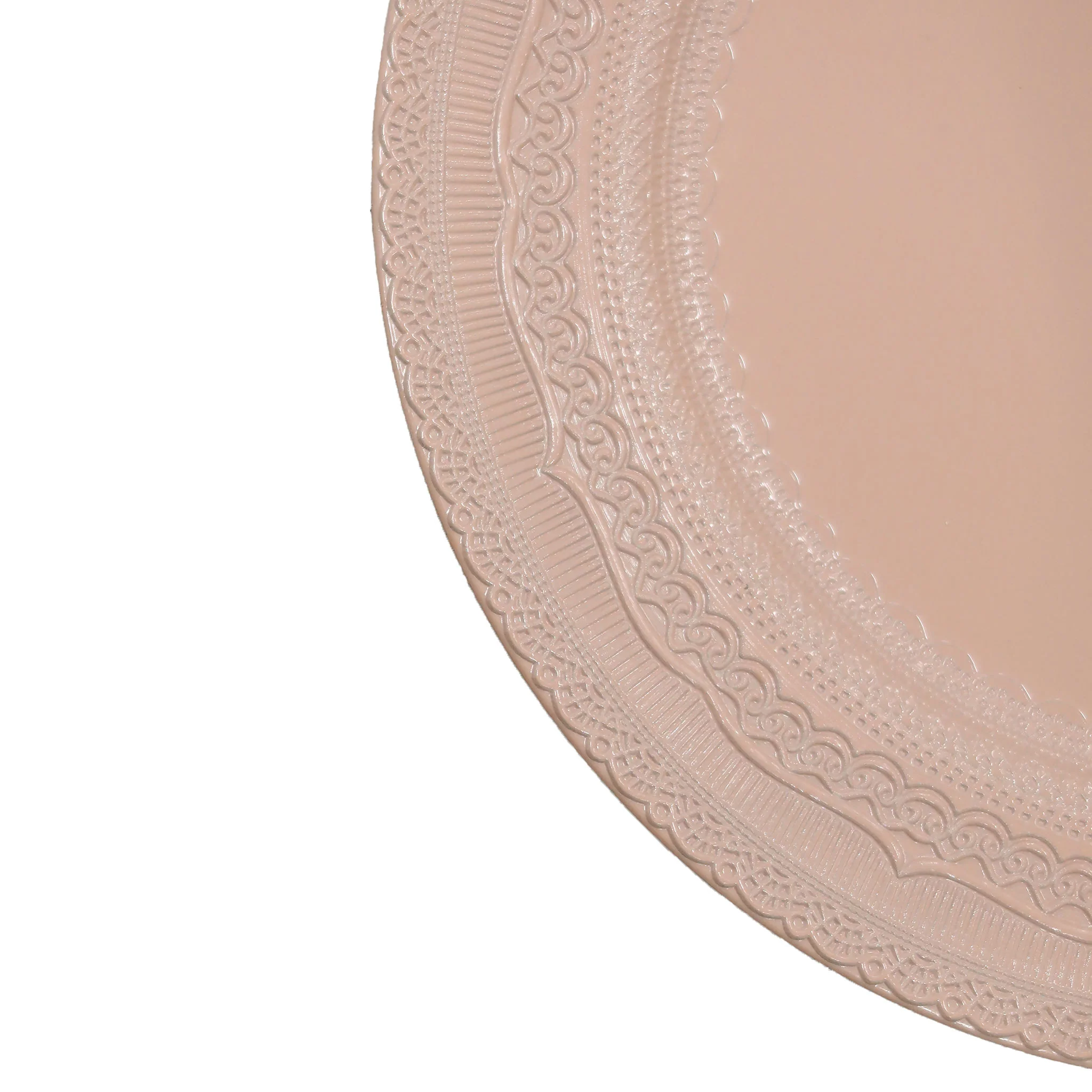 Lace Embossed Acrylic Plastic Charger Plate - Pink Blush - Image 4