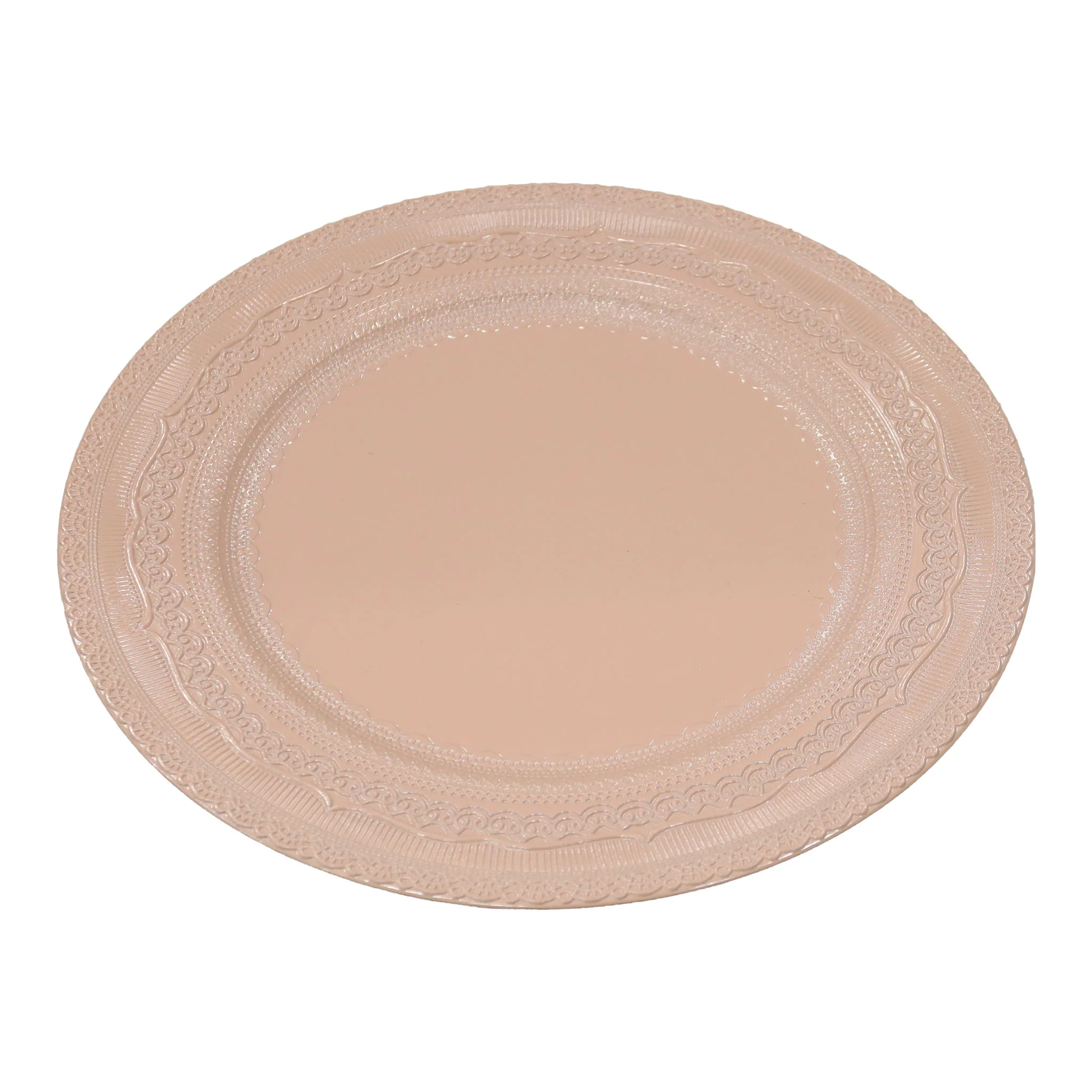 Lace Embossed Acrylic Plastic Charger Plate - Pink Blush - Image 5