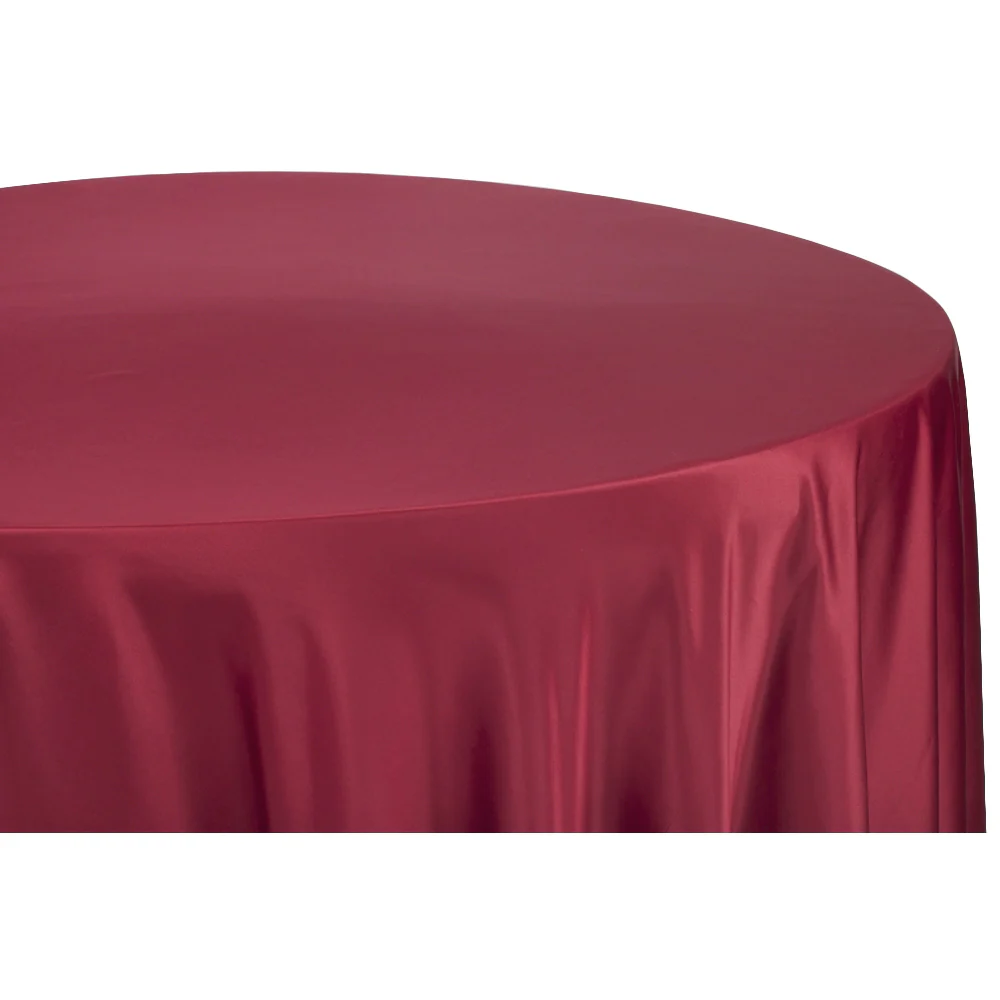 Lamour Satin 120" Round Tablecloth - Apple Red - Image 2