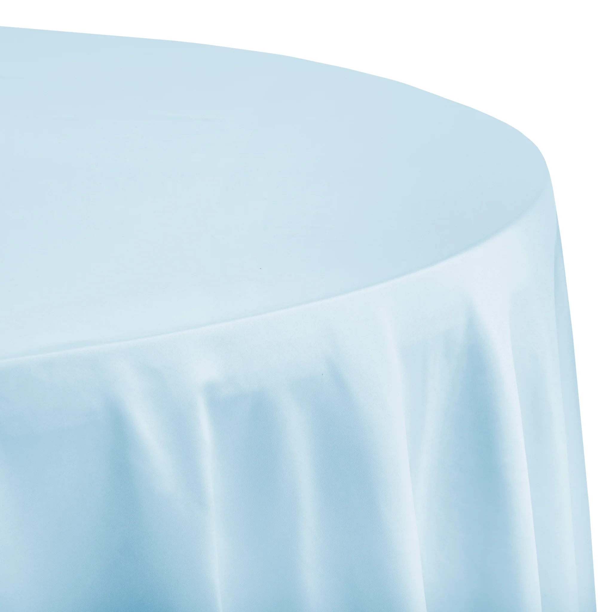 Lamour Satin 120" Round Tablecloth - Baby Blue - Image 2