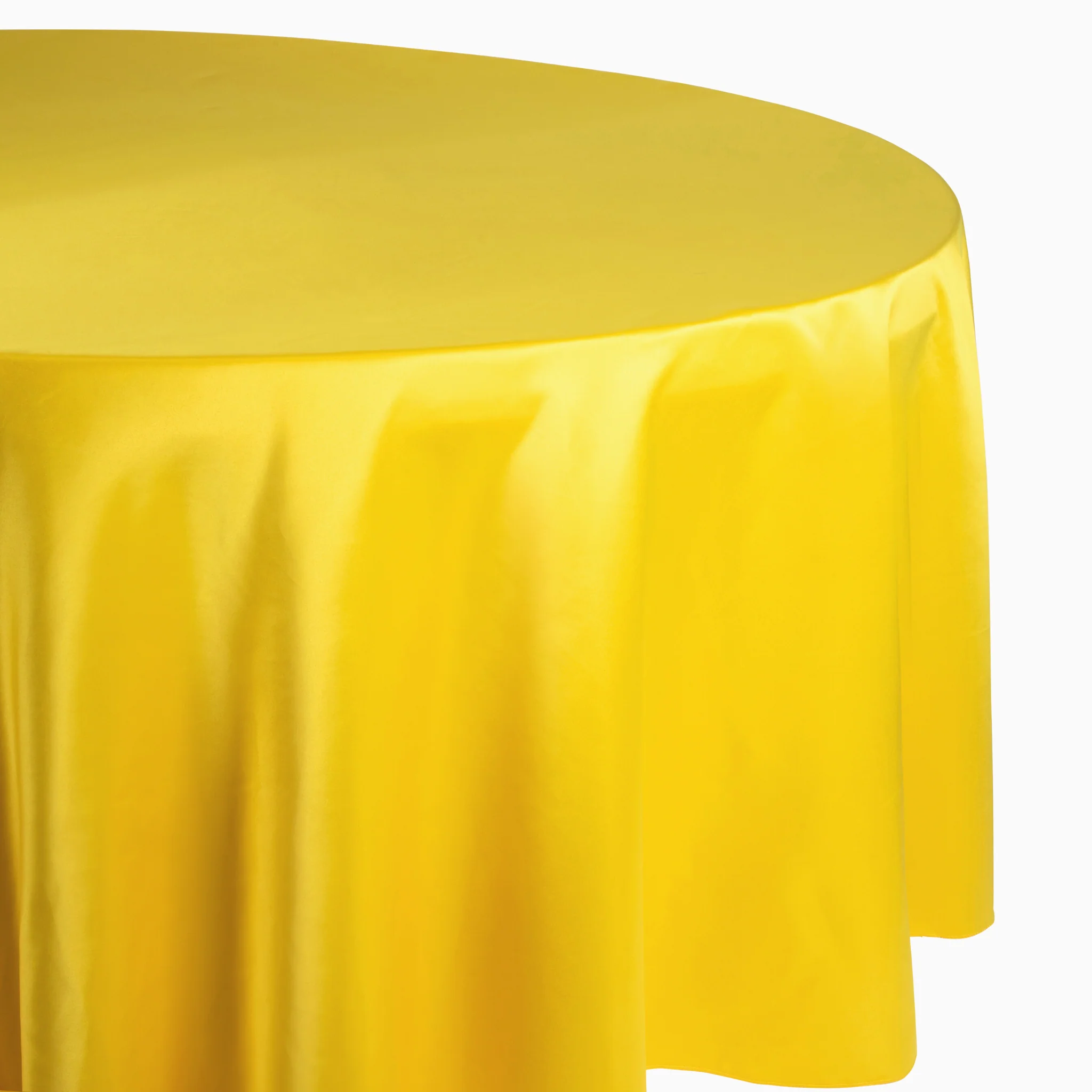 Lamour Satin 120" Round Tablecloth - Canary Yellow - Image 2