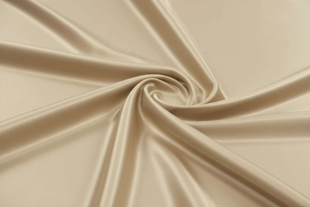 Lamour Satin 120" Round Tablecloth - Champagne - Image 5
