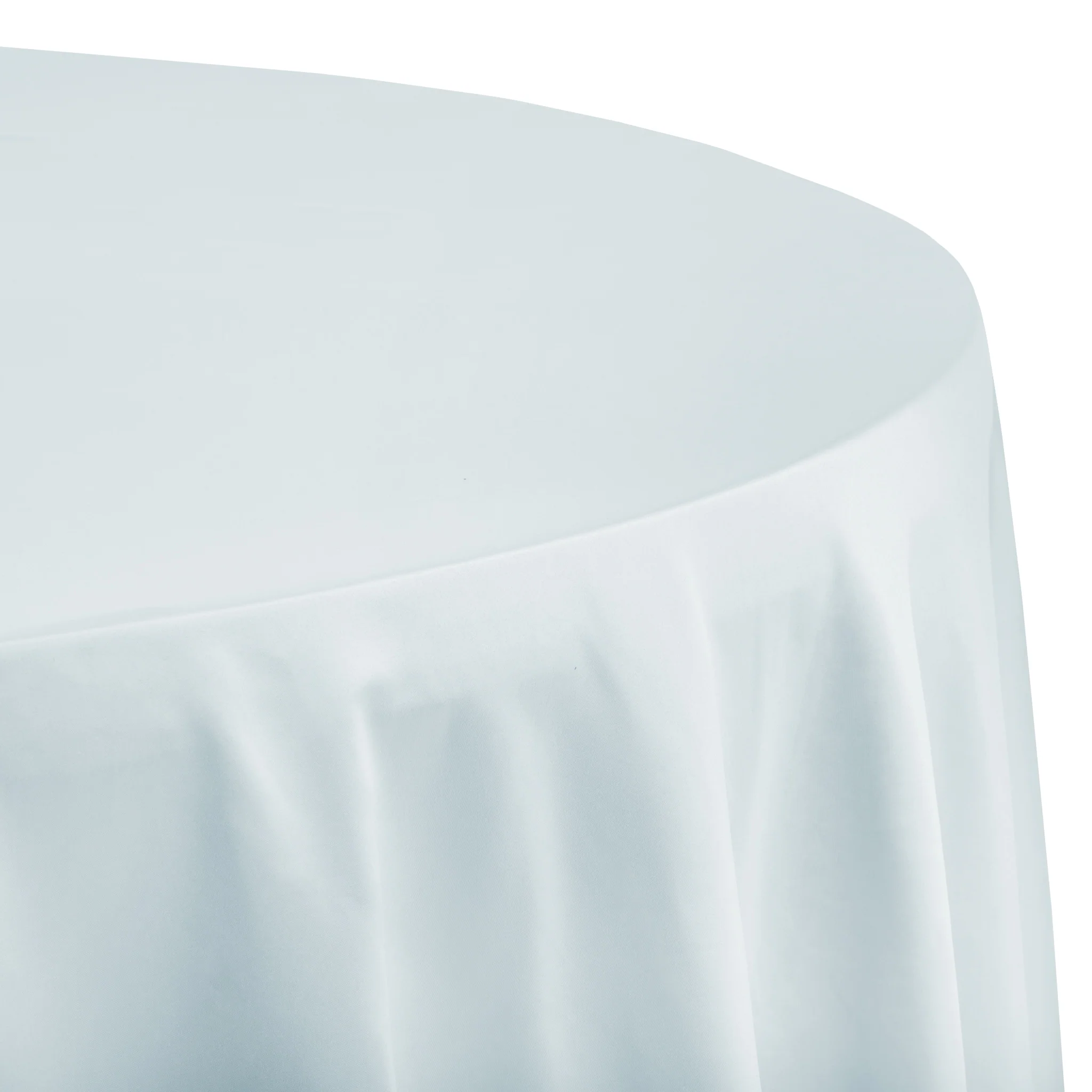 Lamour Satin 120" Round Tablecloth - Dusty Blue - Image 2
