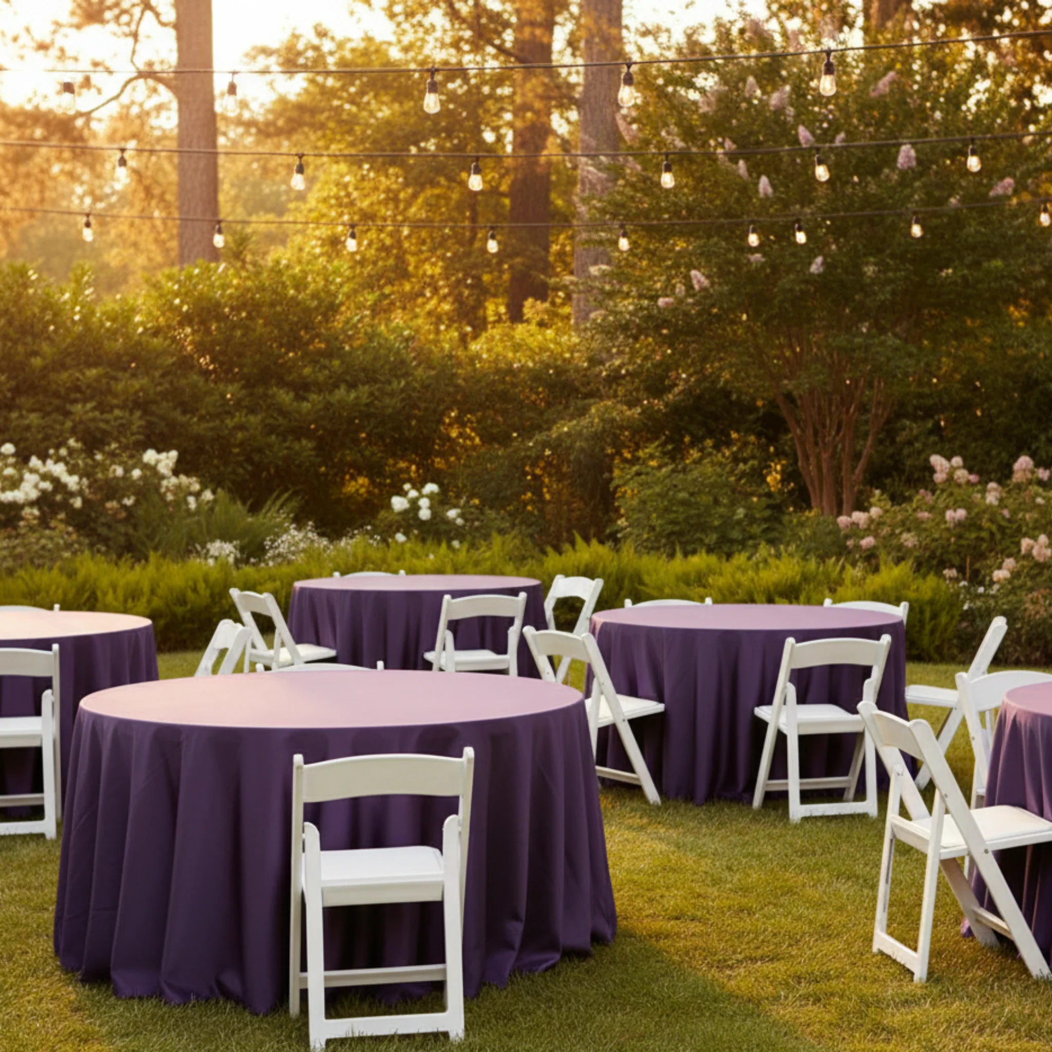 Lamour Satin 120" Round Tablecloth - Eggplant/Plum - Image 4