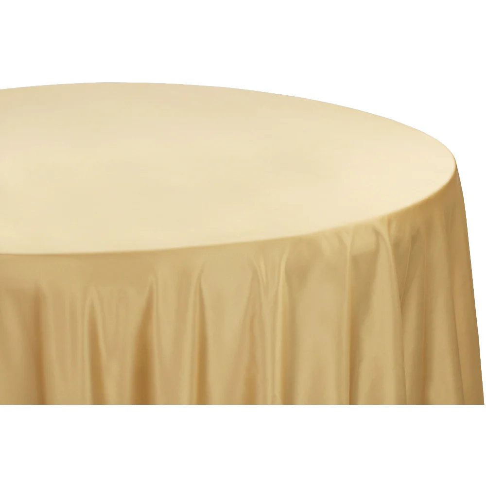 Lamour Satin 120" Round Tablecloth - Gold Antique - Image 4