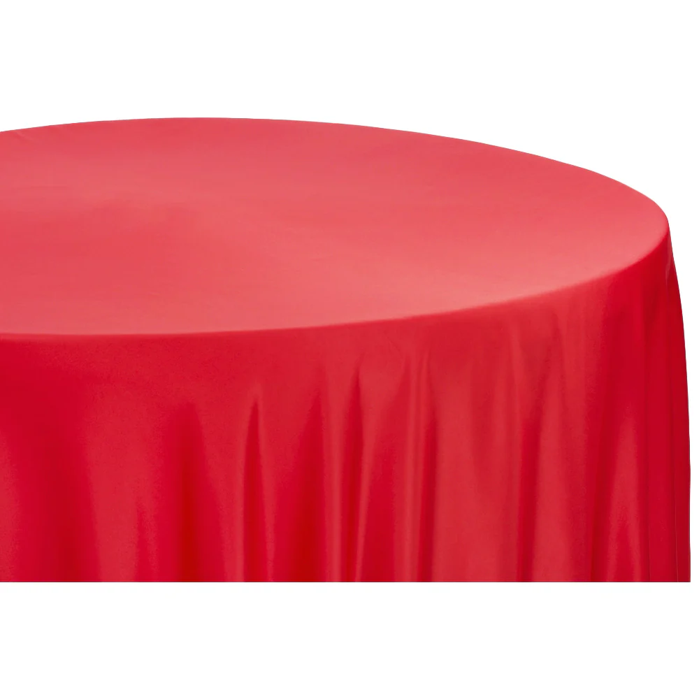 Lamour Satin 120" Round Tablecloth - Red - Image 2