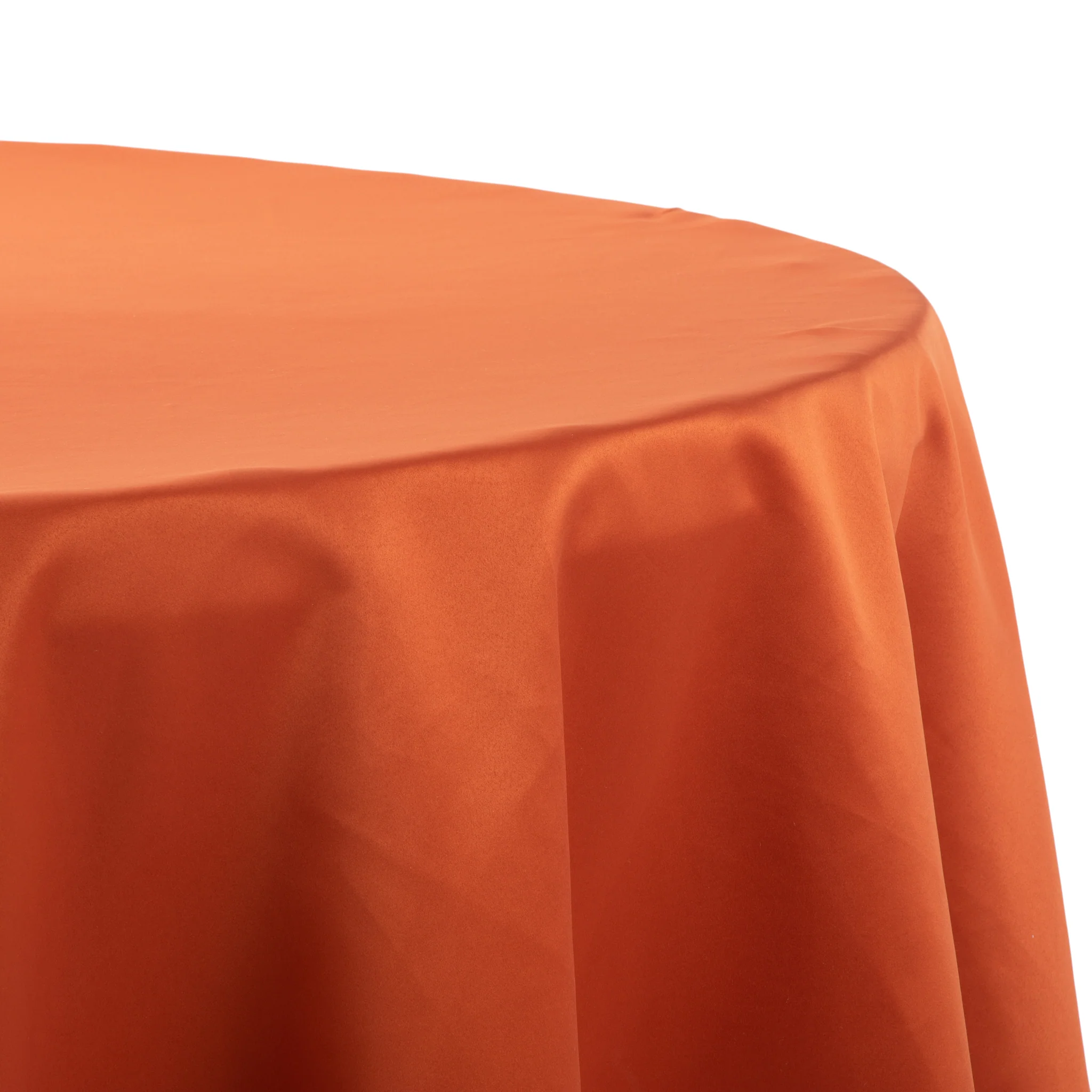 Lamour Satin 120" Round Tablecloth - Rust - Image 2