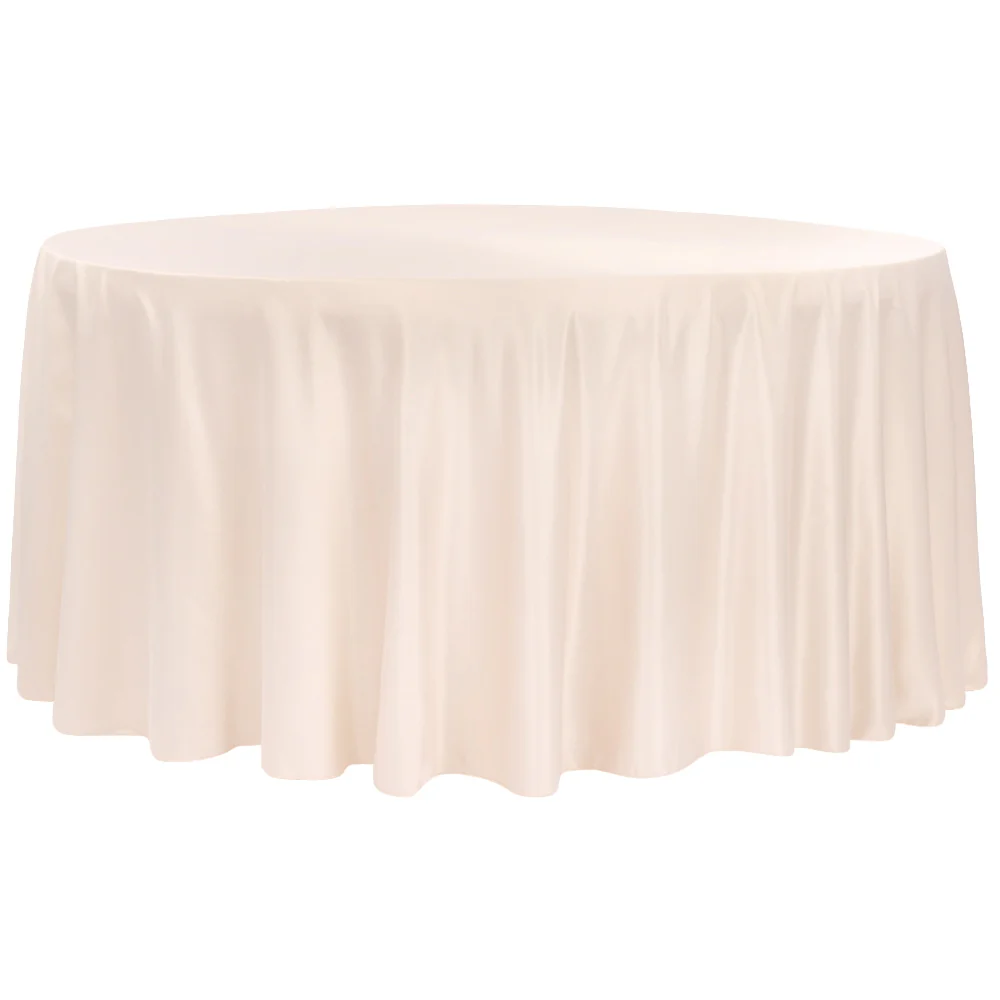 Lamour Satin 132" Round Tablecloth - Blush/Rose Gold