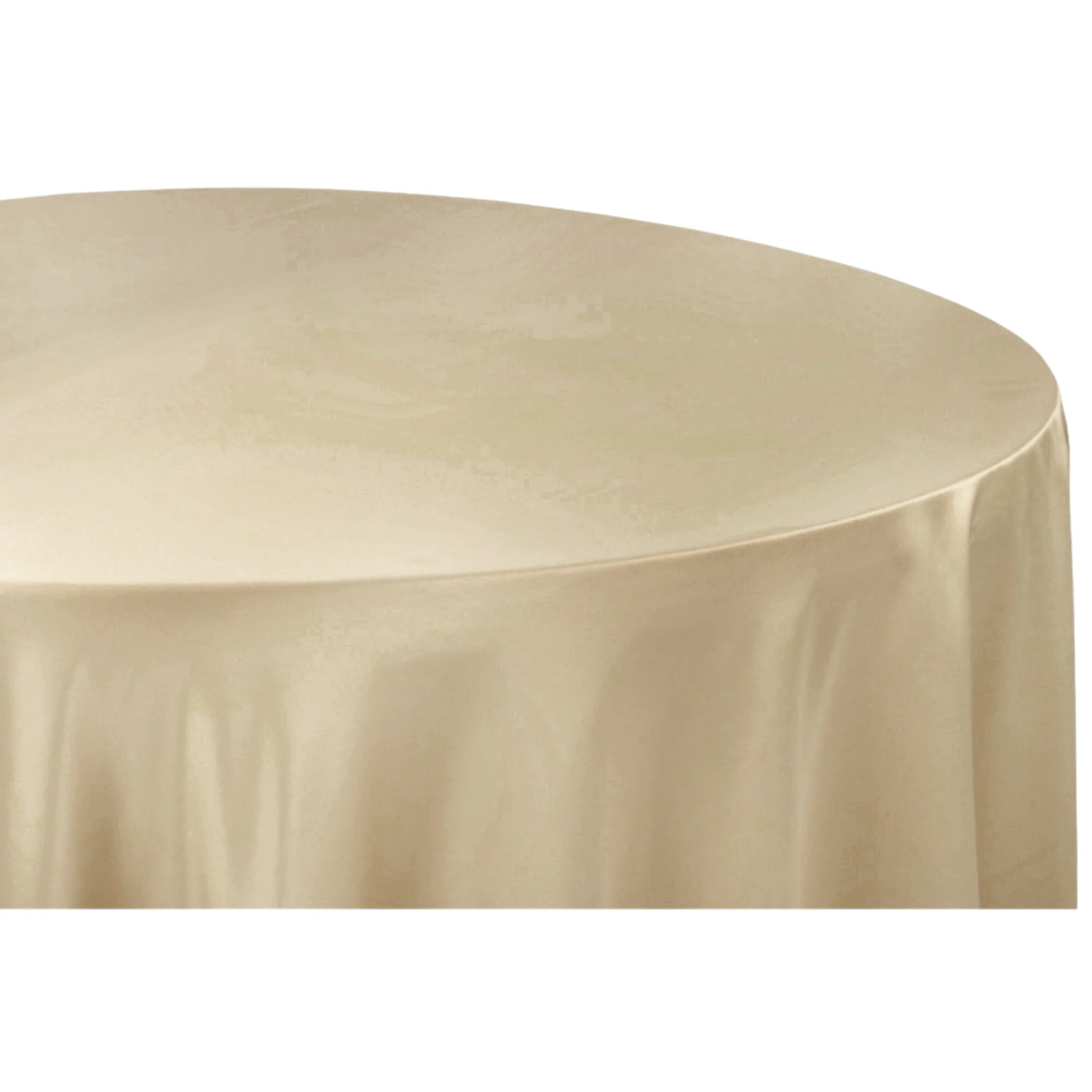 Lamour Satin 132" Round Tablecloth - Champagne - Image 2