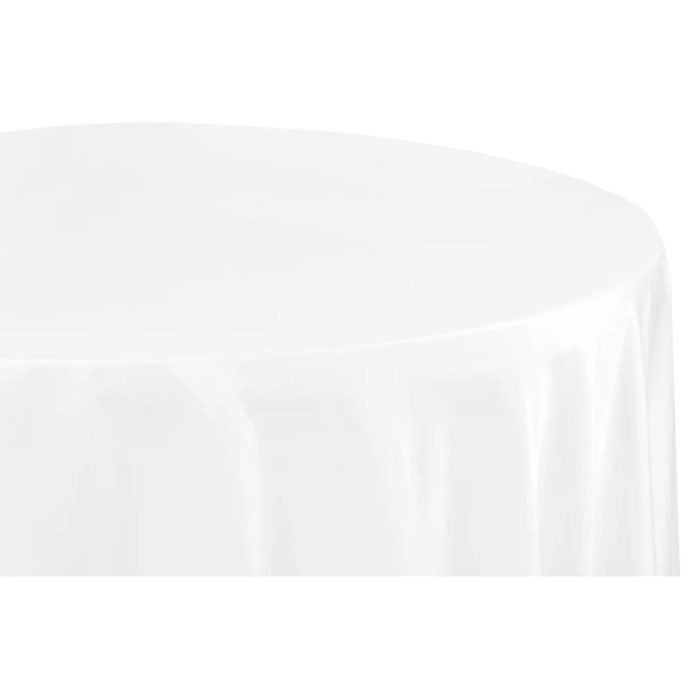 Lamour Satin 132" Round Tablecloth - White - Image 5