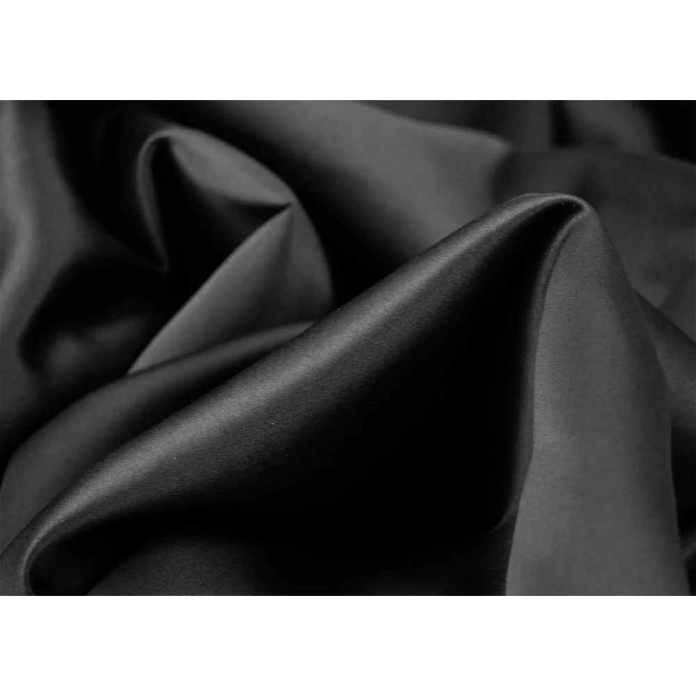 Lamour Satin 90"x132" Rectangular Oblong Tablecloth - Black - Image 2