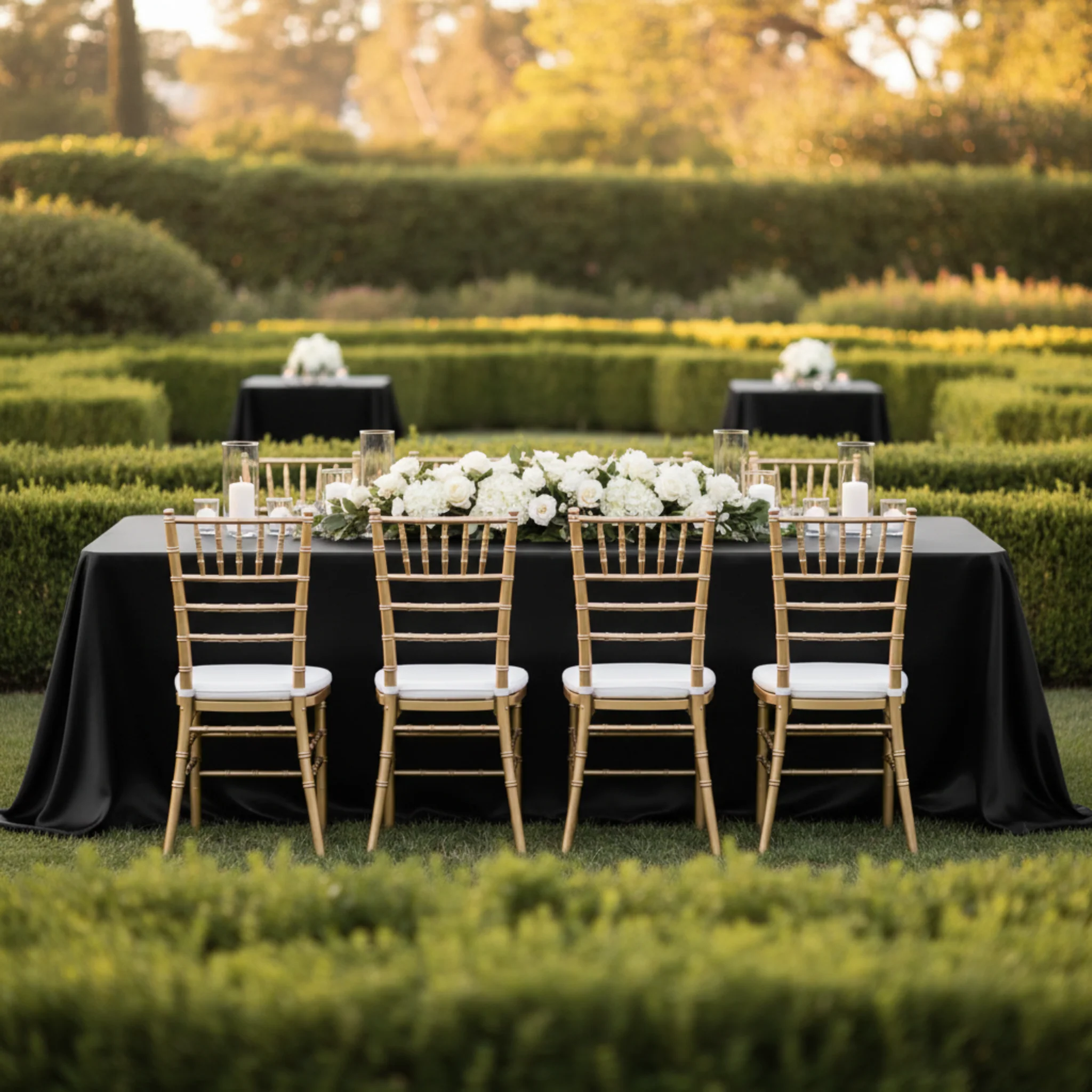 Lamour Satin 90"x132" Rectangular Oblong Tablecloth - Black - Image 5