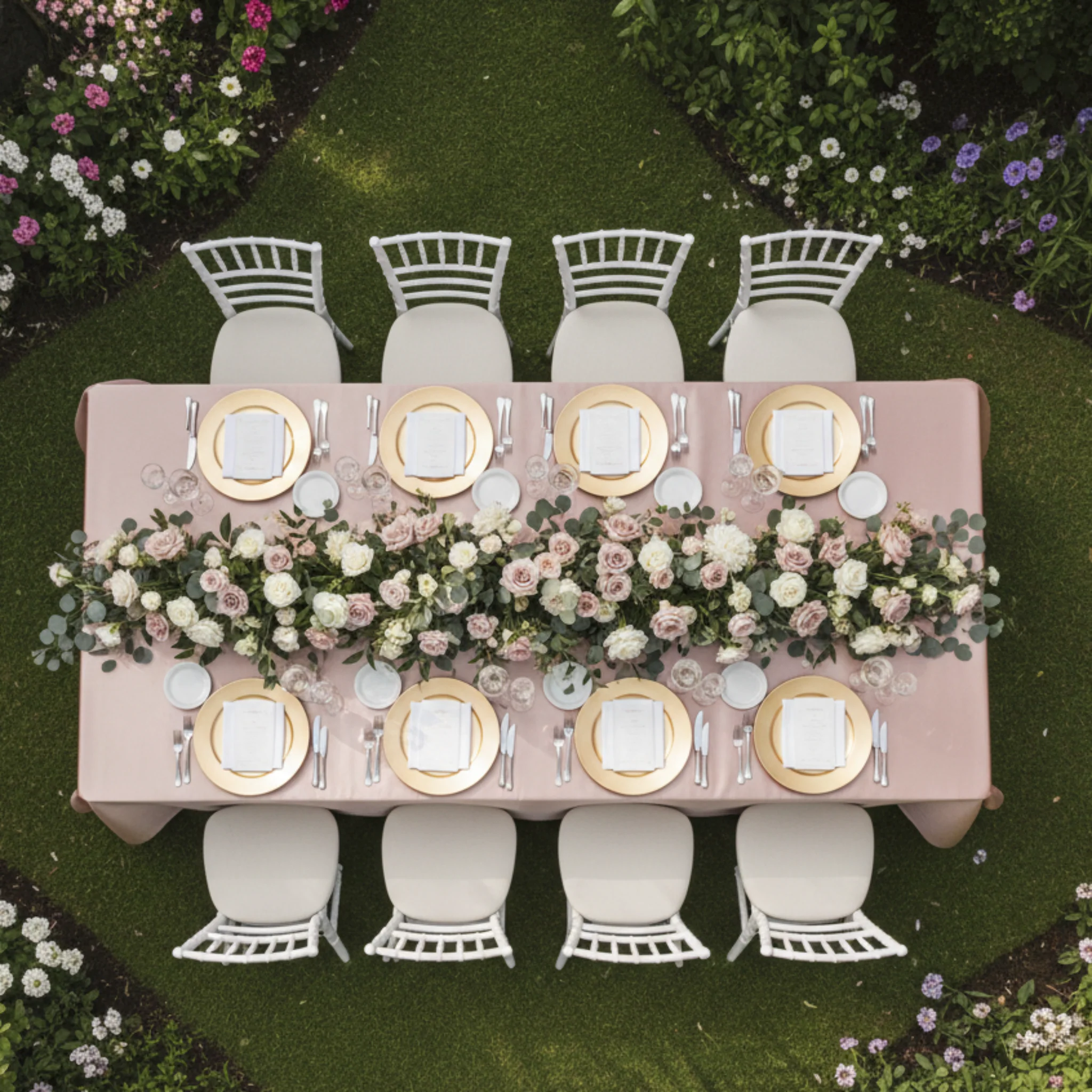 Lamour Satin 90"x132" Rectangular Oblong Tablecloth - Blush/Rose Gold - Image 5