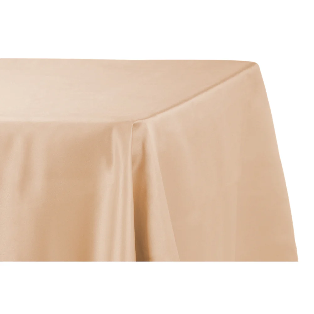 Lamour Satin 90"x132" Rectangular Oblong Tablecloth - Champagne - Image 2