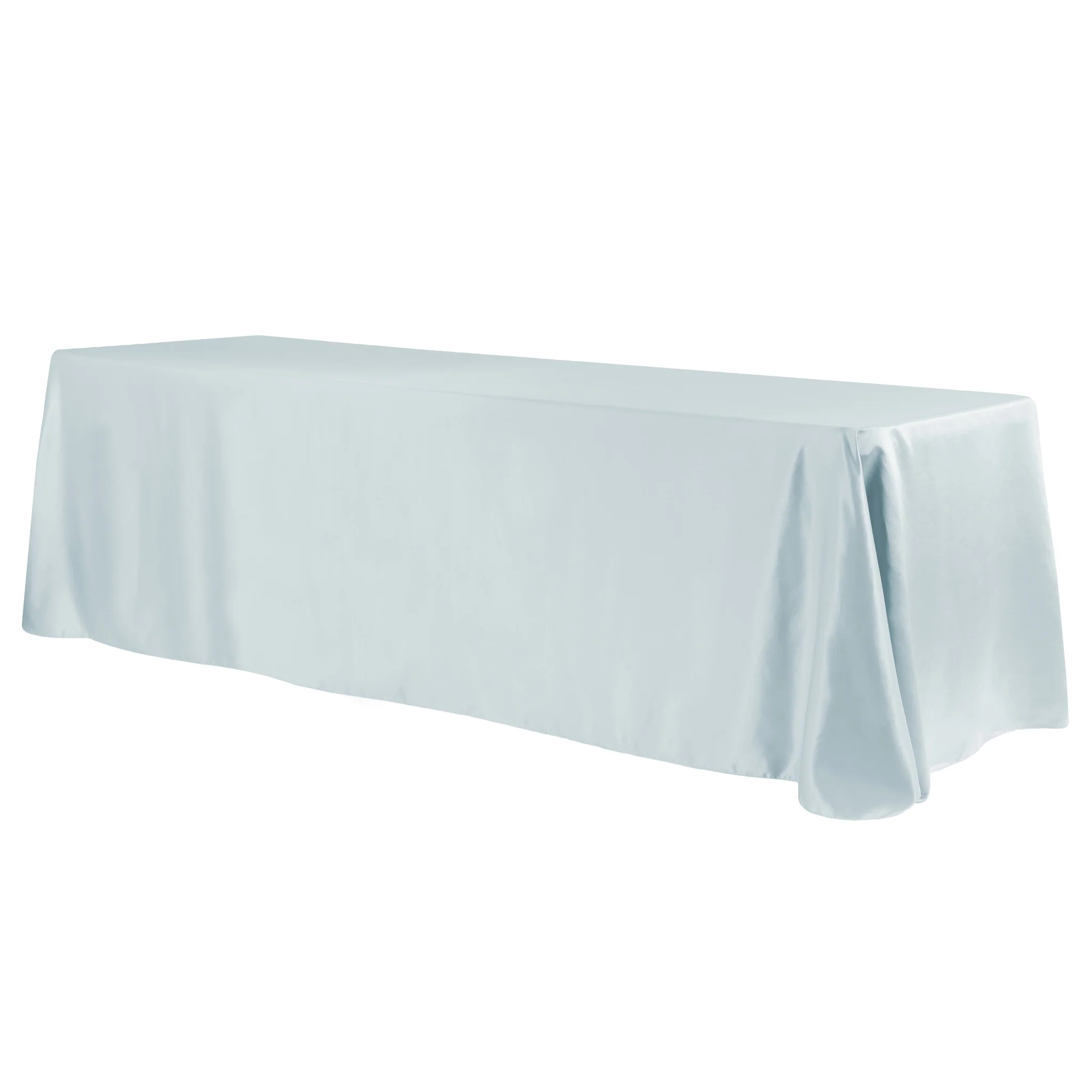 Lamour Satin 90"x132" Rectangular Oblong Tablecloth - Dusty Blue