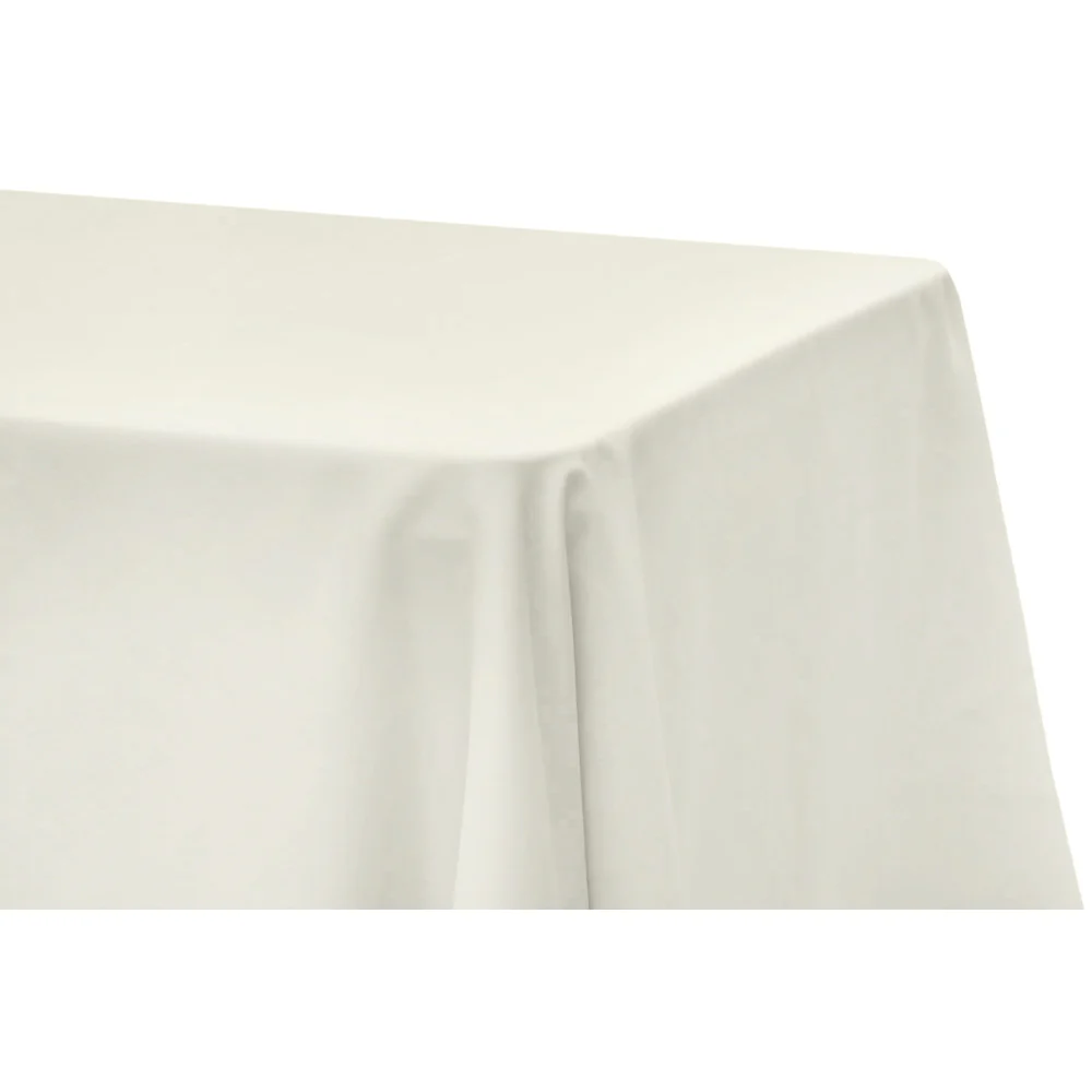 Lamour Satin 90"x132" Rectangular Oblong Tablecloth - Ivory