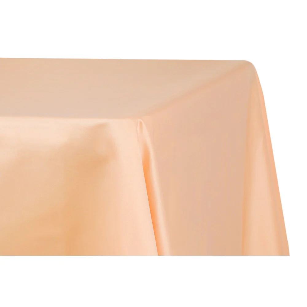 Lamour Satin 90"x132" Rectangular Oblong Tablecloth - Peach