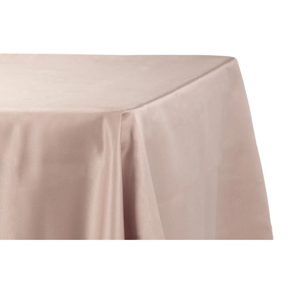 Lamour Satin 90"x132" Rectangular Oblong Tablecloth - Taupe - Image 2