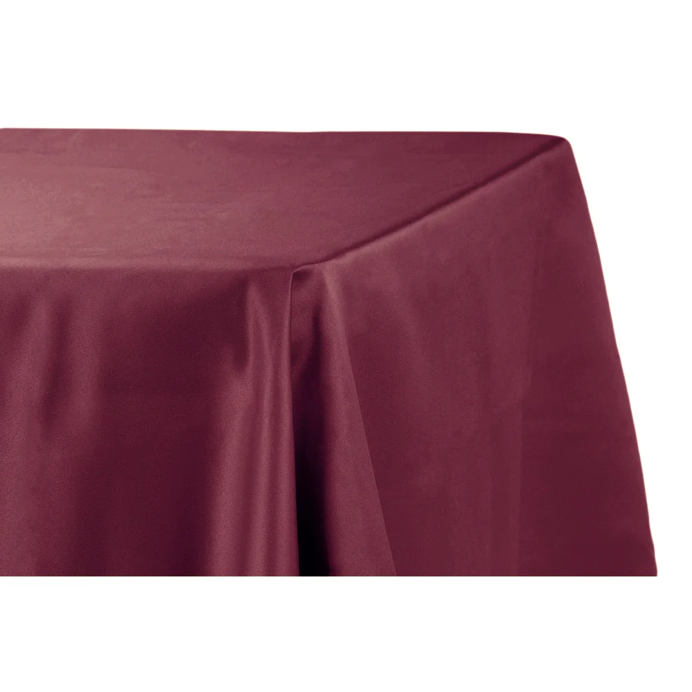 Lamour Satin 90"x156" Rectangular Oblong Tablecloth - Burgundy - Image 2