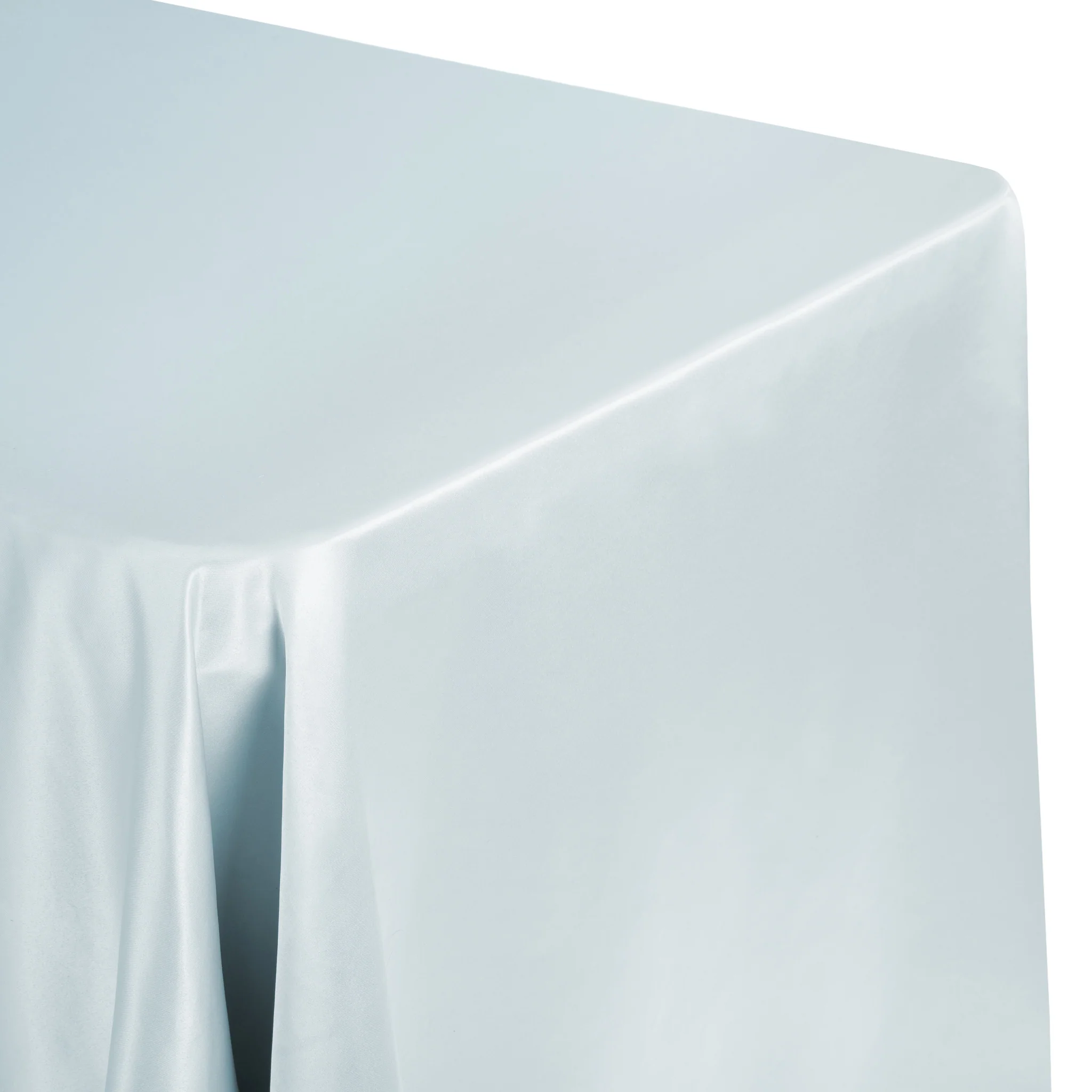 Lamour Satin 90"x156" Rectangular Oblong Tablecloth - Dusty Blue - Image 2
