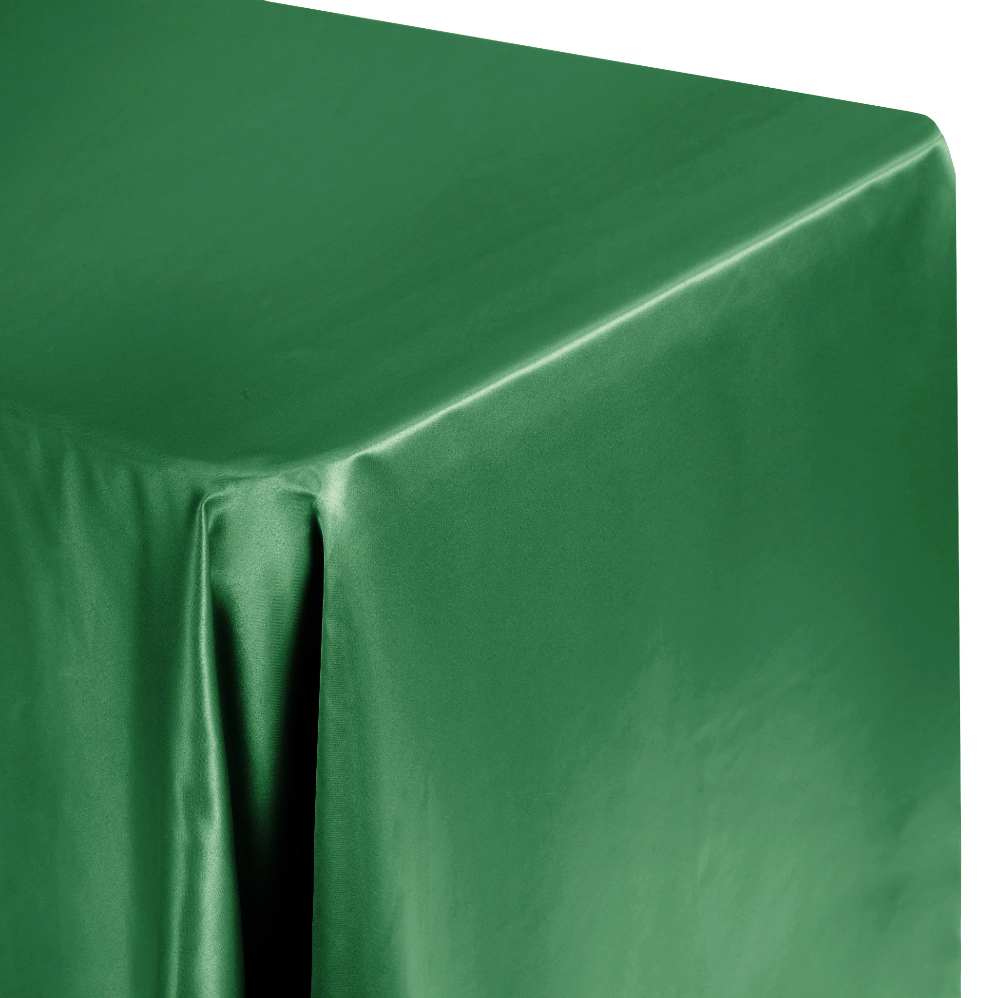 Lamour Satin 90"x156" Rectangular Oblong Tablecloth - Emerald Green - Image 2
