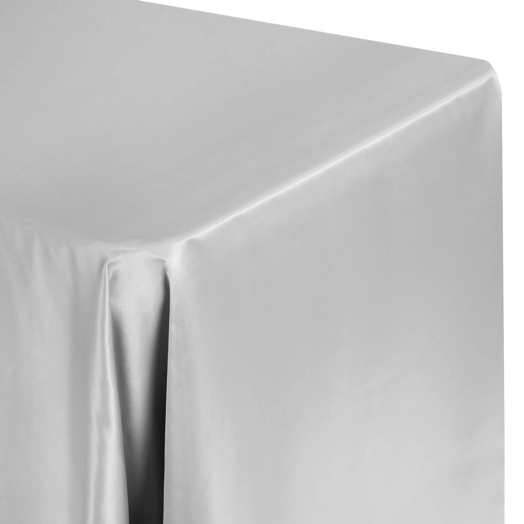 Lamour Satin 90"x156" Rectangular Oblong Tablecloth - Gray/Silver - Image 2