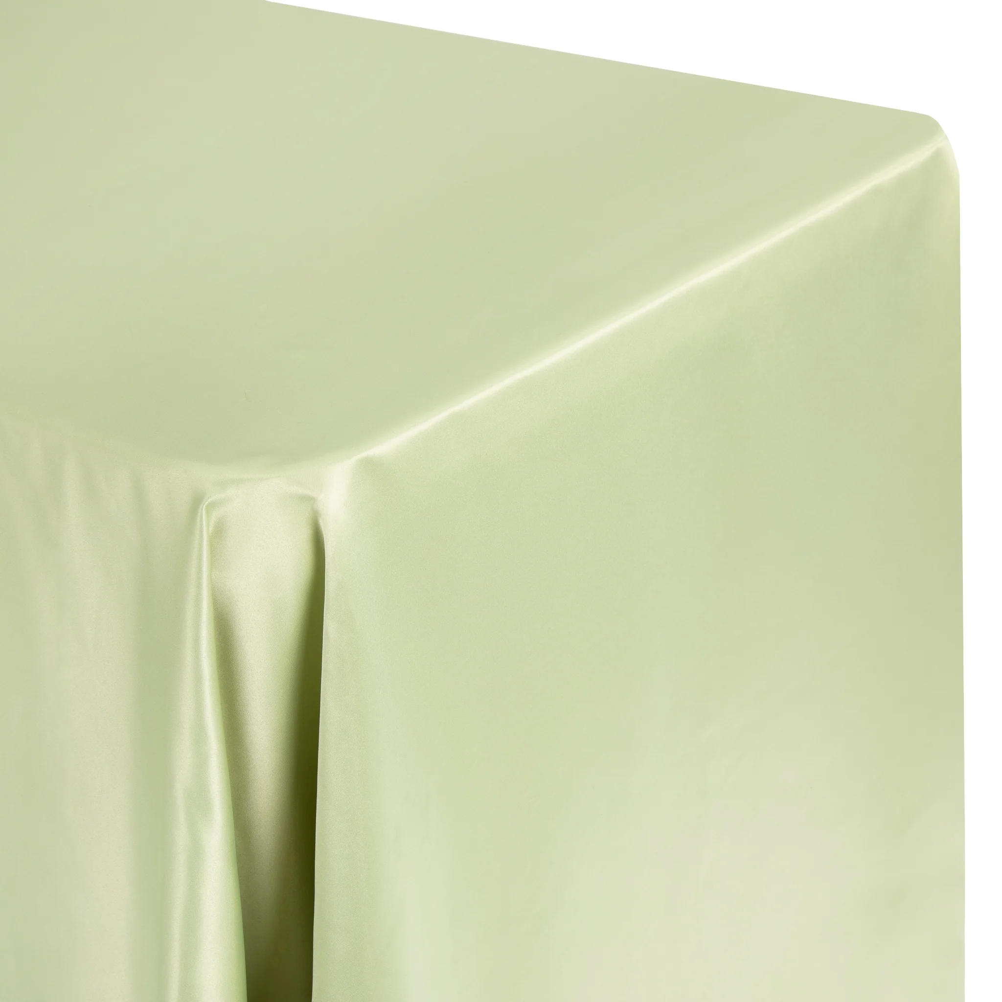 Lamour Satin 90"x156" Rectangular Oblong Tablecloth - Sage Green - Image 2