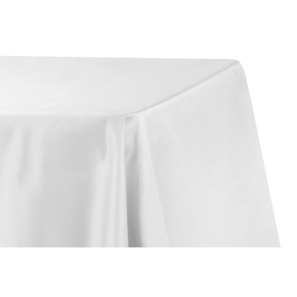 Lamour Satin 90"x156" Rectangular Oblong Tablecloth - White