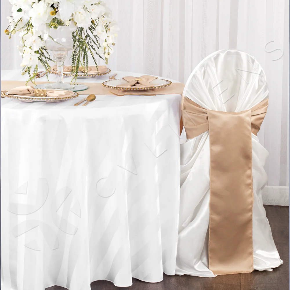 Lamour Satin Chair Sash - Champagne - Image 2