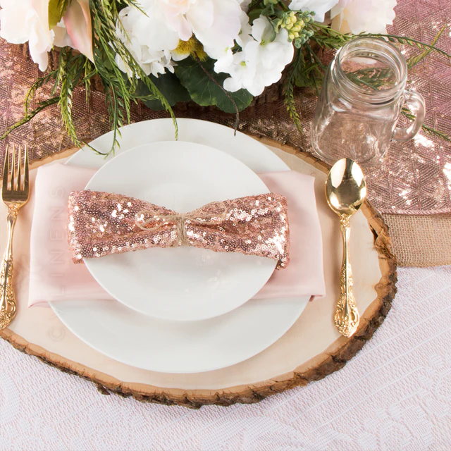 Lamour Satin Napkin 20"x20" - Blush/Rose Gold - Image 2