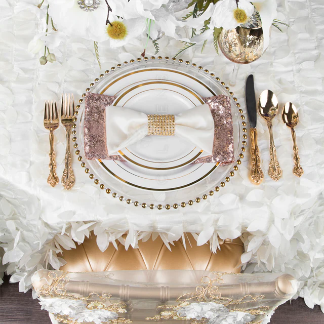 Lamour Satin Napkin 20"x20" - Ivory - Image 4