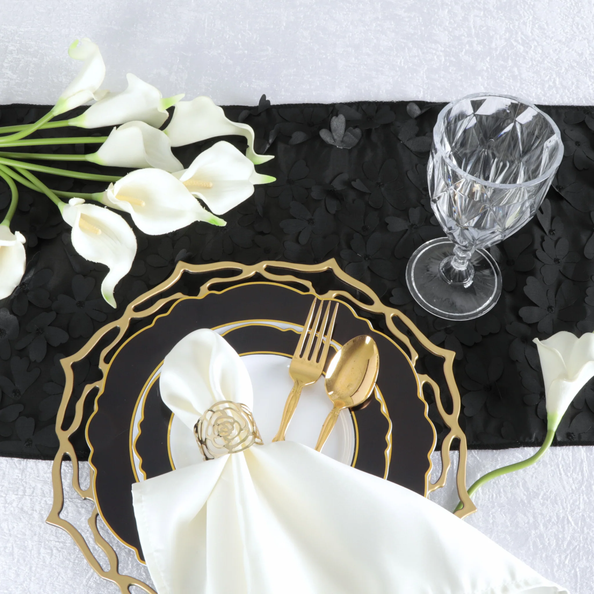 Lamour Satin Napkin 20"x20" - Ivory - Image 5