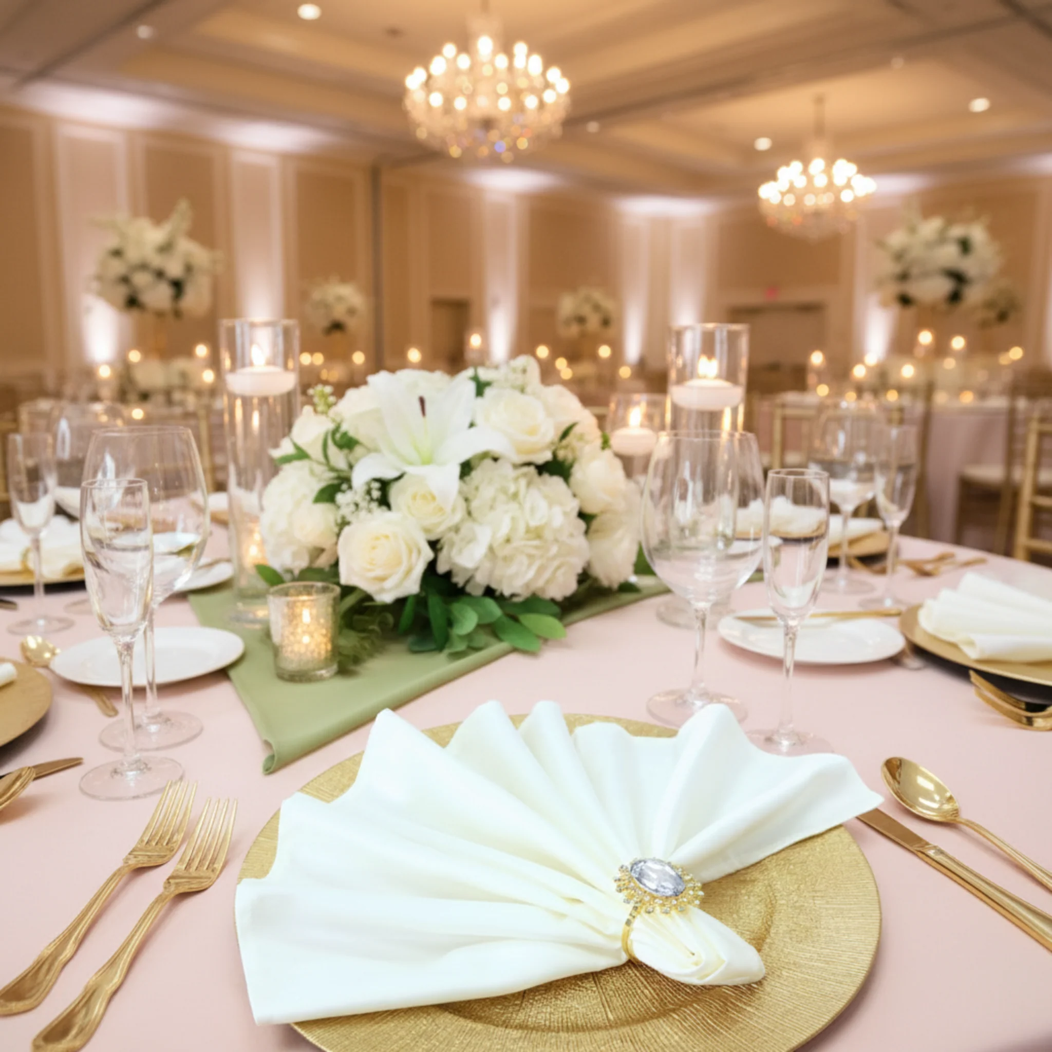 Lamour Satin Napkin 20"x20" - Ivory - Image 7