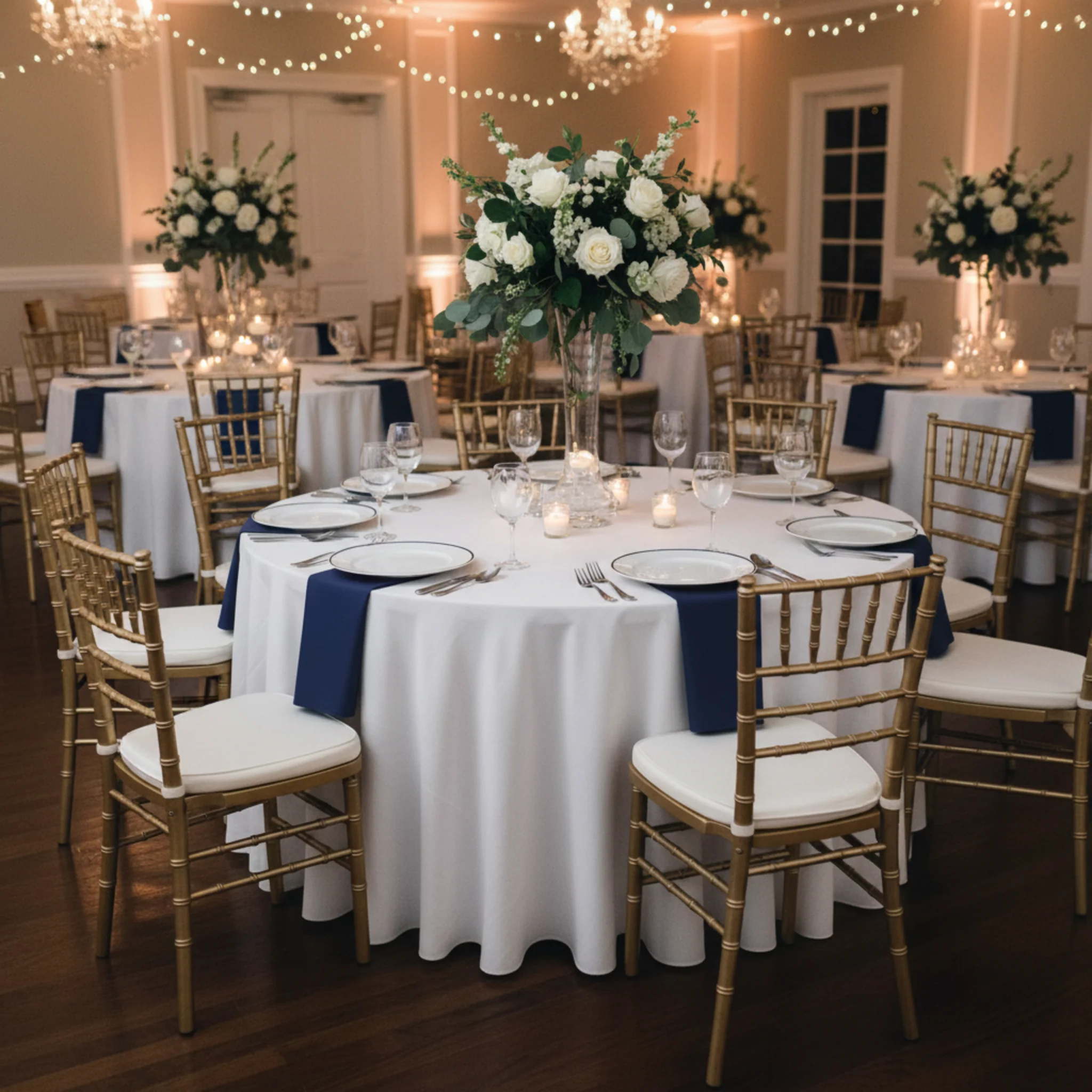 Lamour Satin Napkin 20"x20" - Navy Blue - Image 4