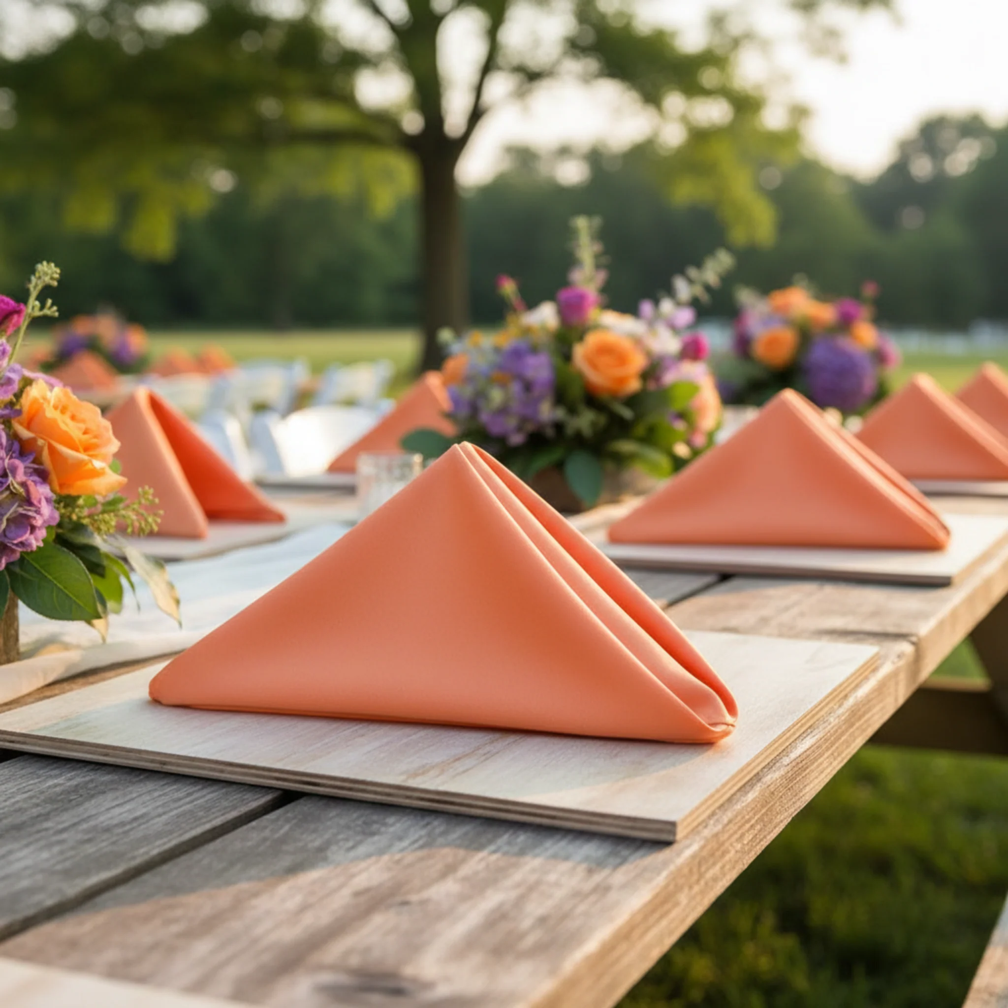 Lamour Satin Napkin 20"x20" - Orange - Image 3