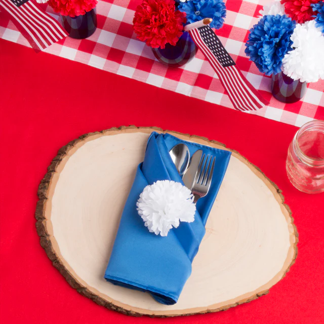 Lamour Satin Napkin 20"x20" - Royal Blue - Image 2