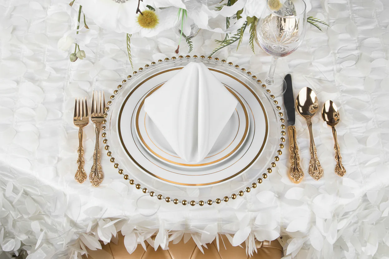 Lamour Satin Napkin 20"x20" - White - Image 5