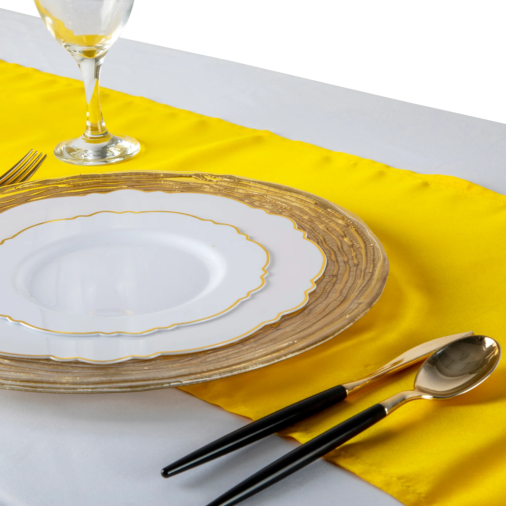 Lamour Satin Table Runner - Canary Yellow - Image 2