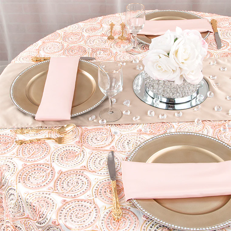 Lamour Satin Table Runner - Champagne - Image 2