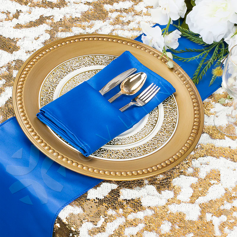 Lamour Satin Table Runner - Royal Blue - Image 2