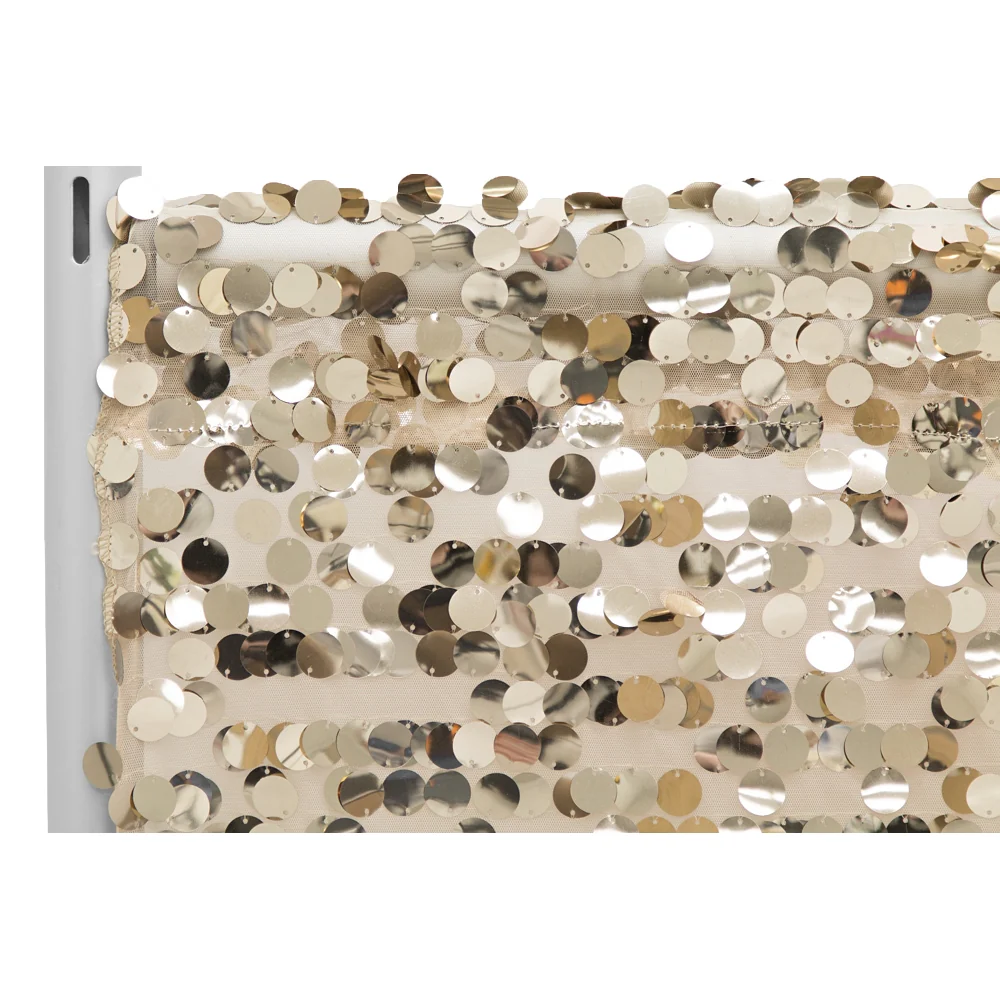 Large Payette Sequin 12ft H x 52" W Drape/Backdrop panel - Champagne - Image 2