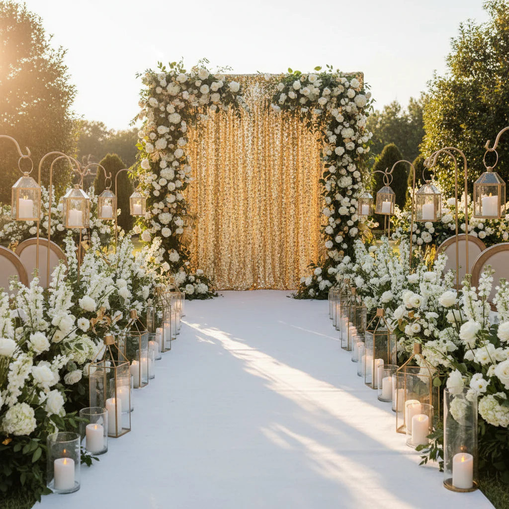 Large Payette Sequin 12ft H x 52" W Drape/Backdrop panel - Gold - Image 4