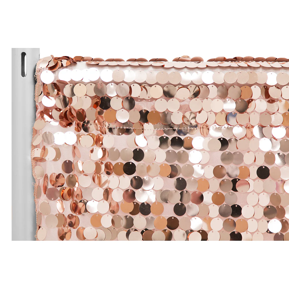Large Payette Sequin 8ft H x 52" W Drape/Backdrop panel - Blush/Rose Gold