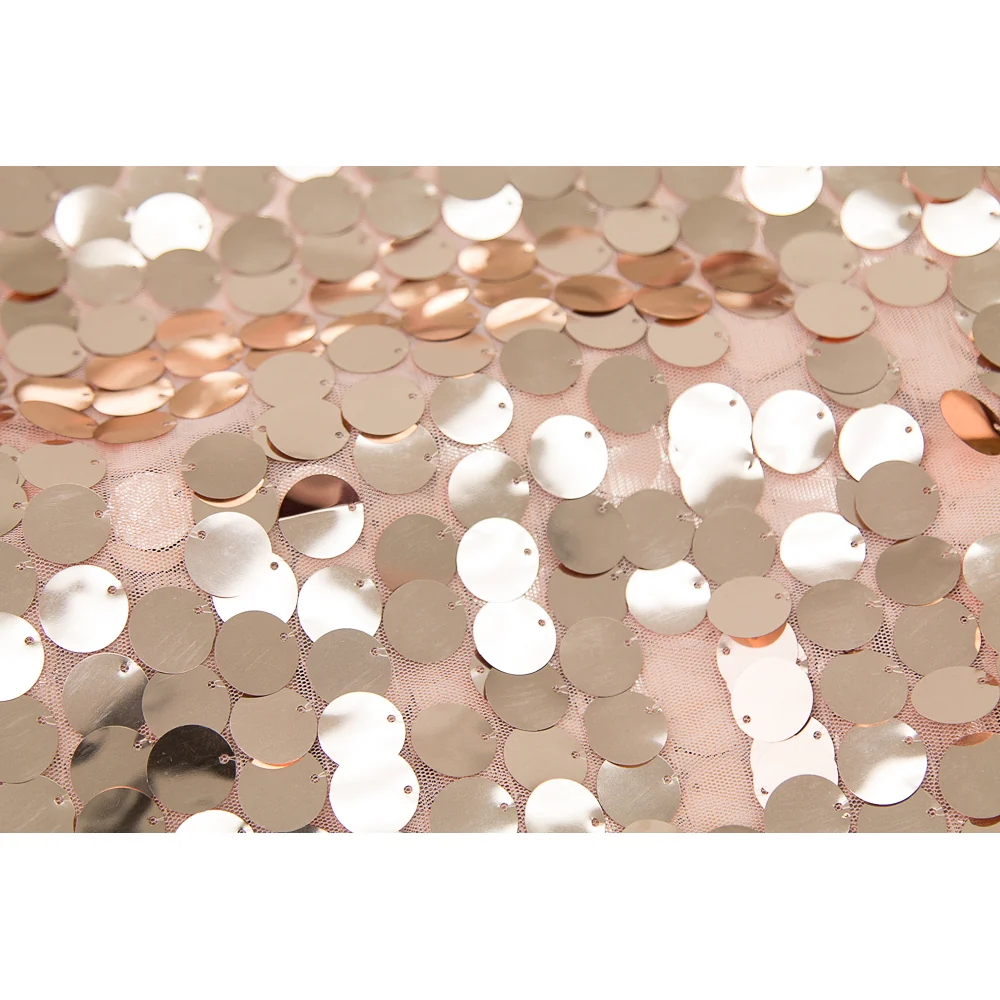 Large Payette Sequin Tablecloth 90"x156" Rectangular - Blush/Rose Gold - Image 2