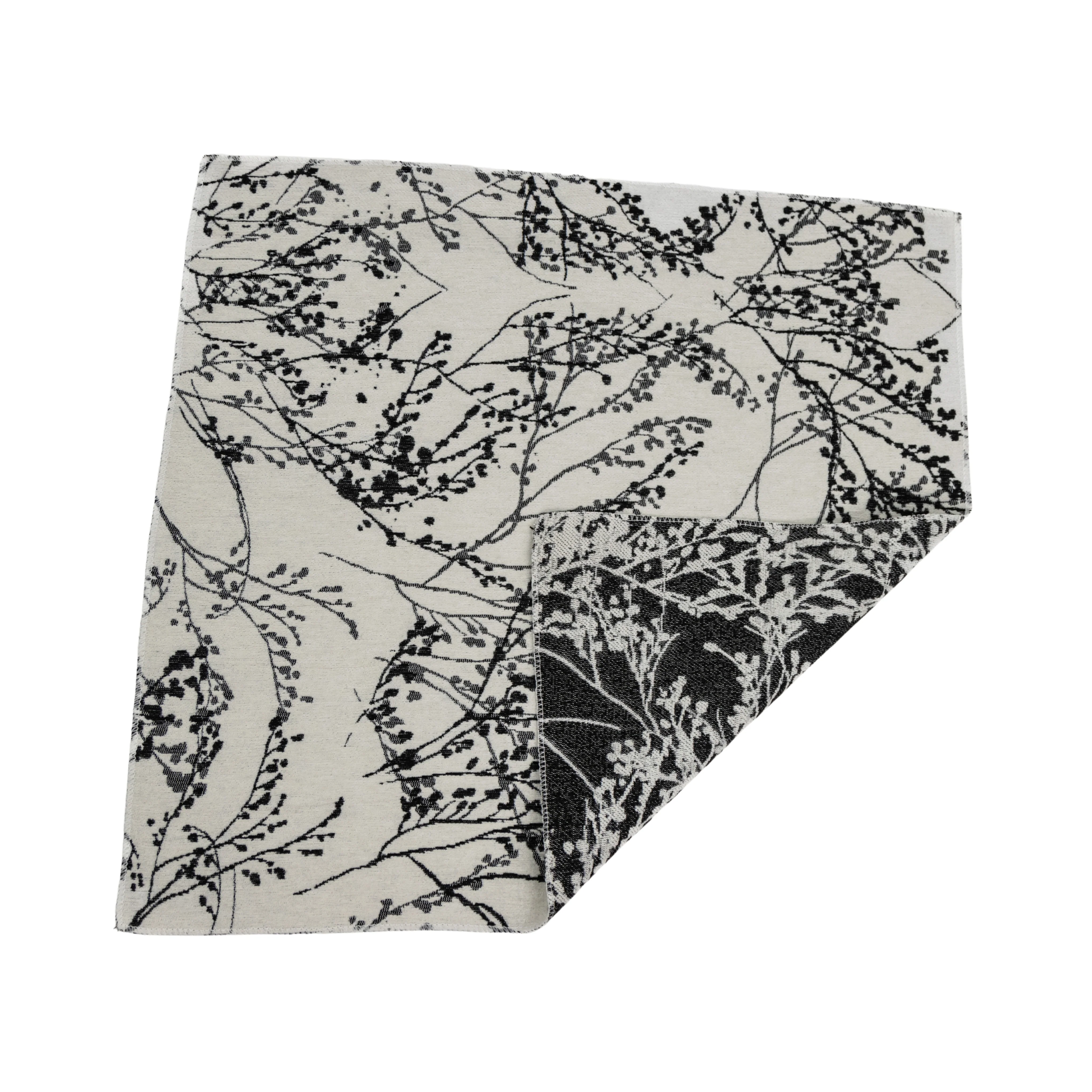 5 pcs/pk Leaf Branch Reversible Jacquard Napkin 20"x20" - Black - Image 6